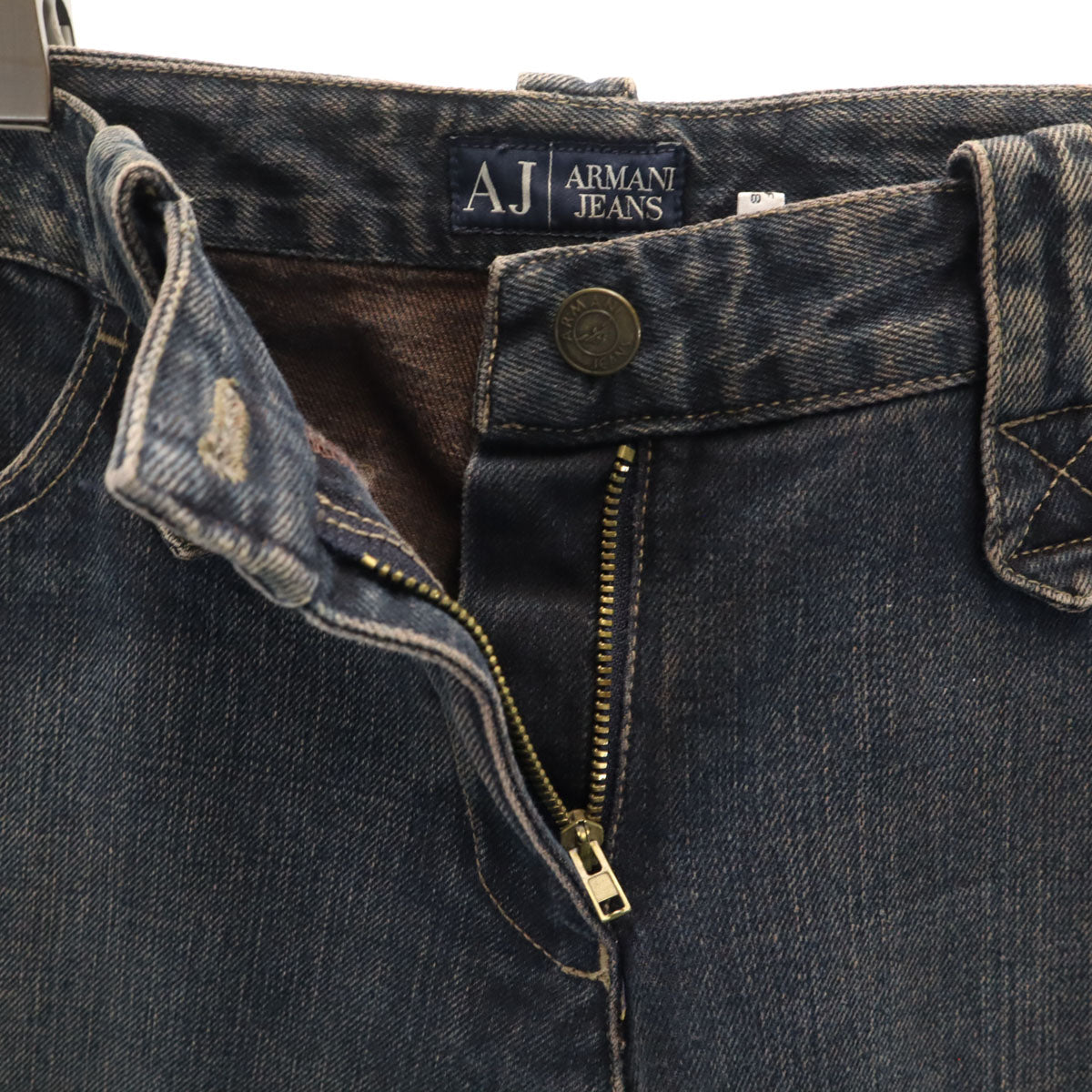 ARMANI JEANS アルマーニジーンズ イタリア製 INDIGO 003 ストレートデニムパンツ 42 インディゴ ジーンズ レディース