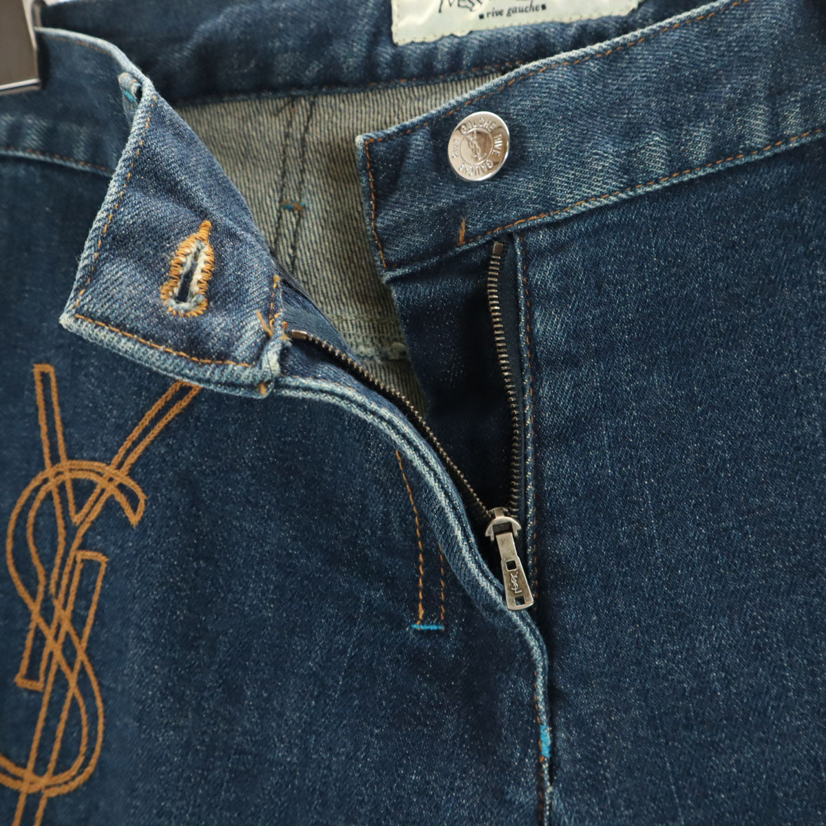 YVES SAINT LAURENT イヴサンローラン イタリア製 ブーツカットデニムパンツ 38 インディゴブルー ジーンズ レディース