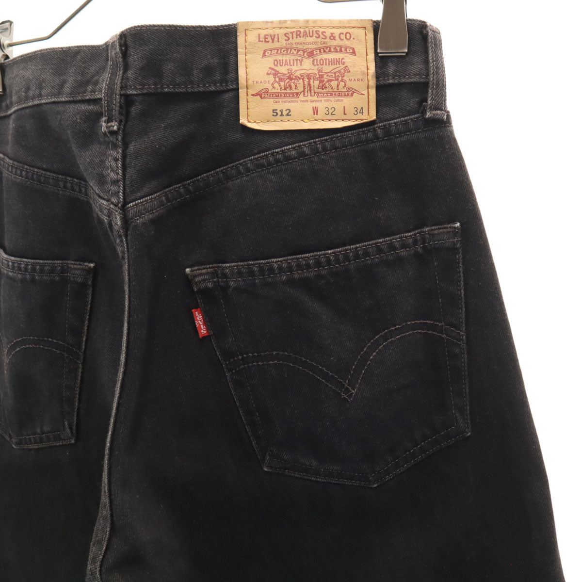 Levi's リーバイス 90s 512 オールド ストレートデニムパンツ W32 ブラック ジーンズ メンズ