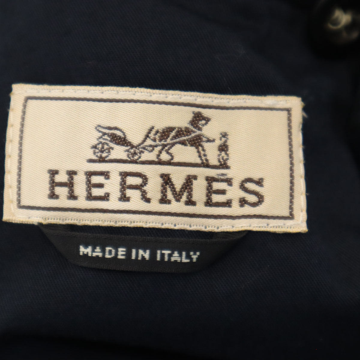 HERMES エルメス イタリア製 リネンブレンド トラウザー パンツ 46 ブラック系 メンズ
