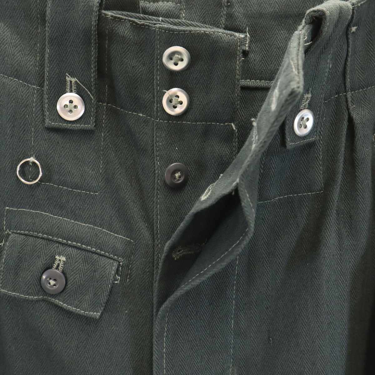 STURM HANDELS GMBH リネンブレンド ドイツ軍 ドリル パンツ 48 カーキ メンズ