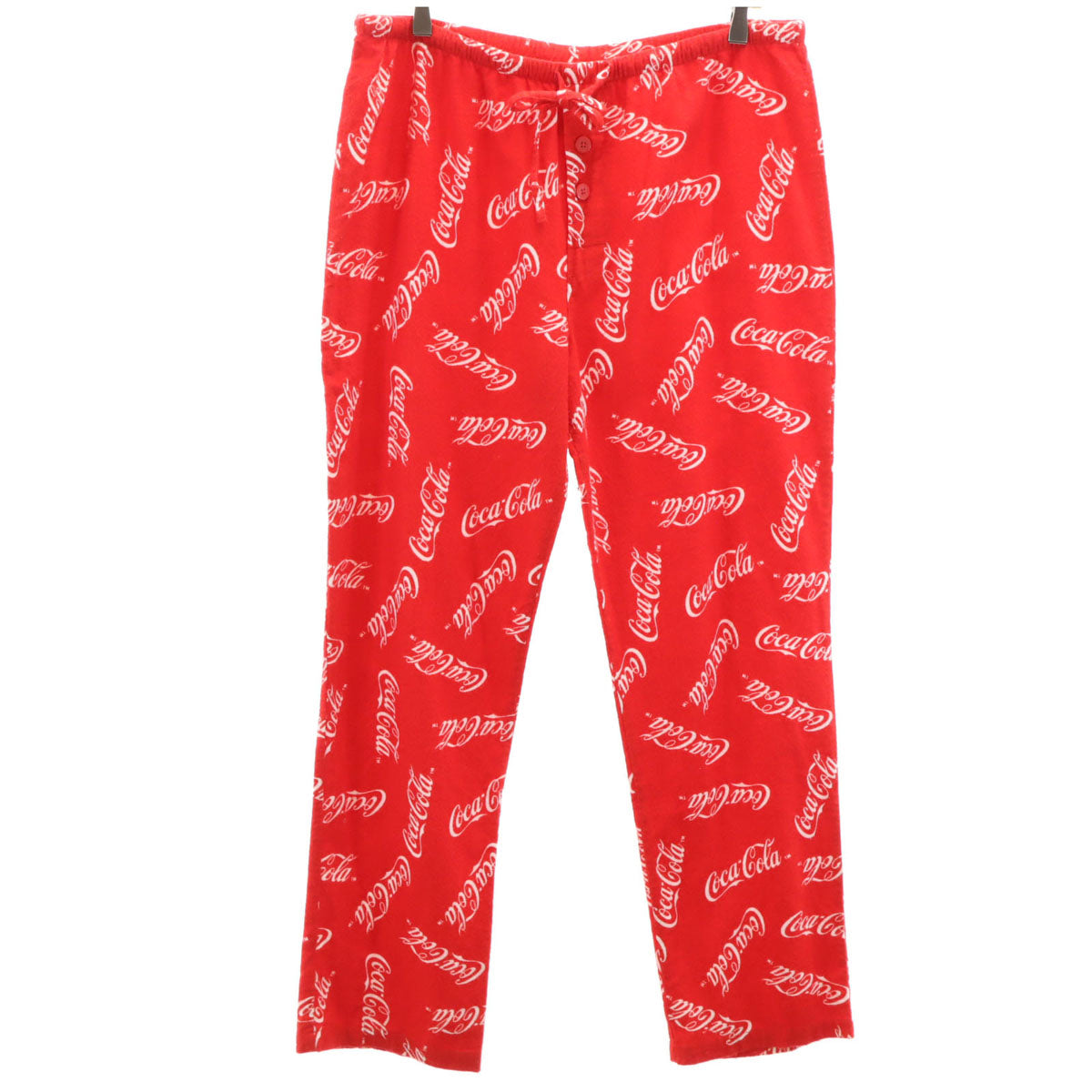 CocaCola コカコーラ 総ロゴ コットンネル パジャマ パンツ L レッド ユニセックス メンズ