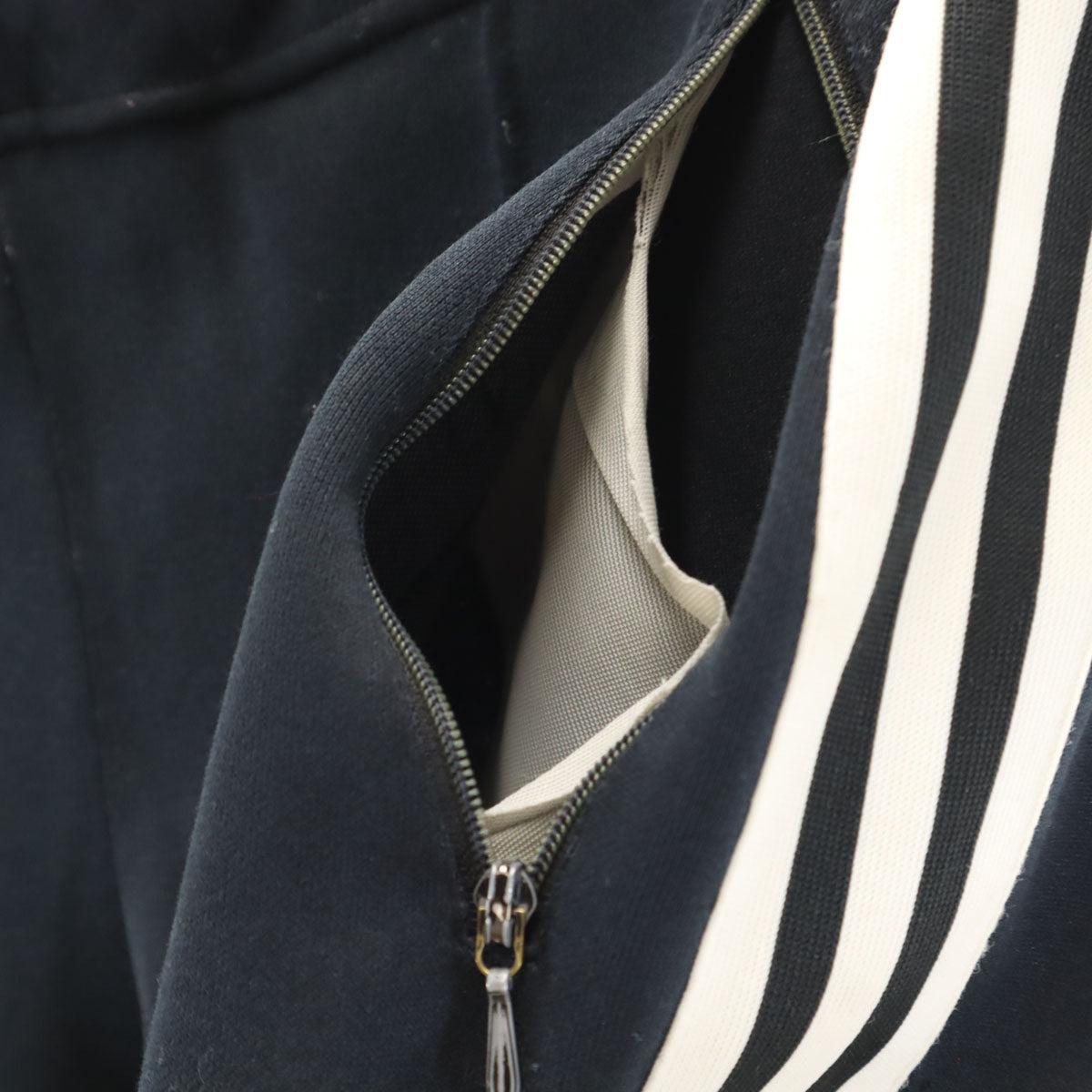 adidas アディダス 70s 西ドイツタグ ヴィンテージ ロングジャージパンツ 3 ブラック デサント メンズ