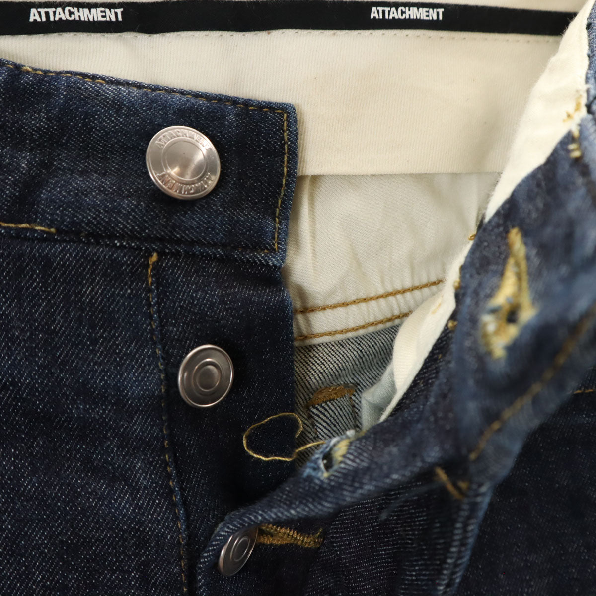 ATTACHMENT アタッチメント 日本製 総柄 スリムデニムパンツ 1 インディゴ ストレッチ ジーンズ メンズ