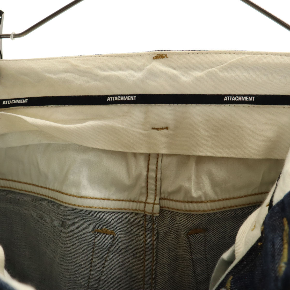 ATTACHMENT アタッチメント 日本製 総柄 スリムデニムパンツ 1 インディゴ ストレッチ ジーンズ メンズ