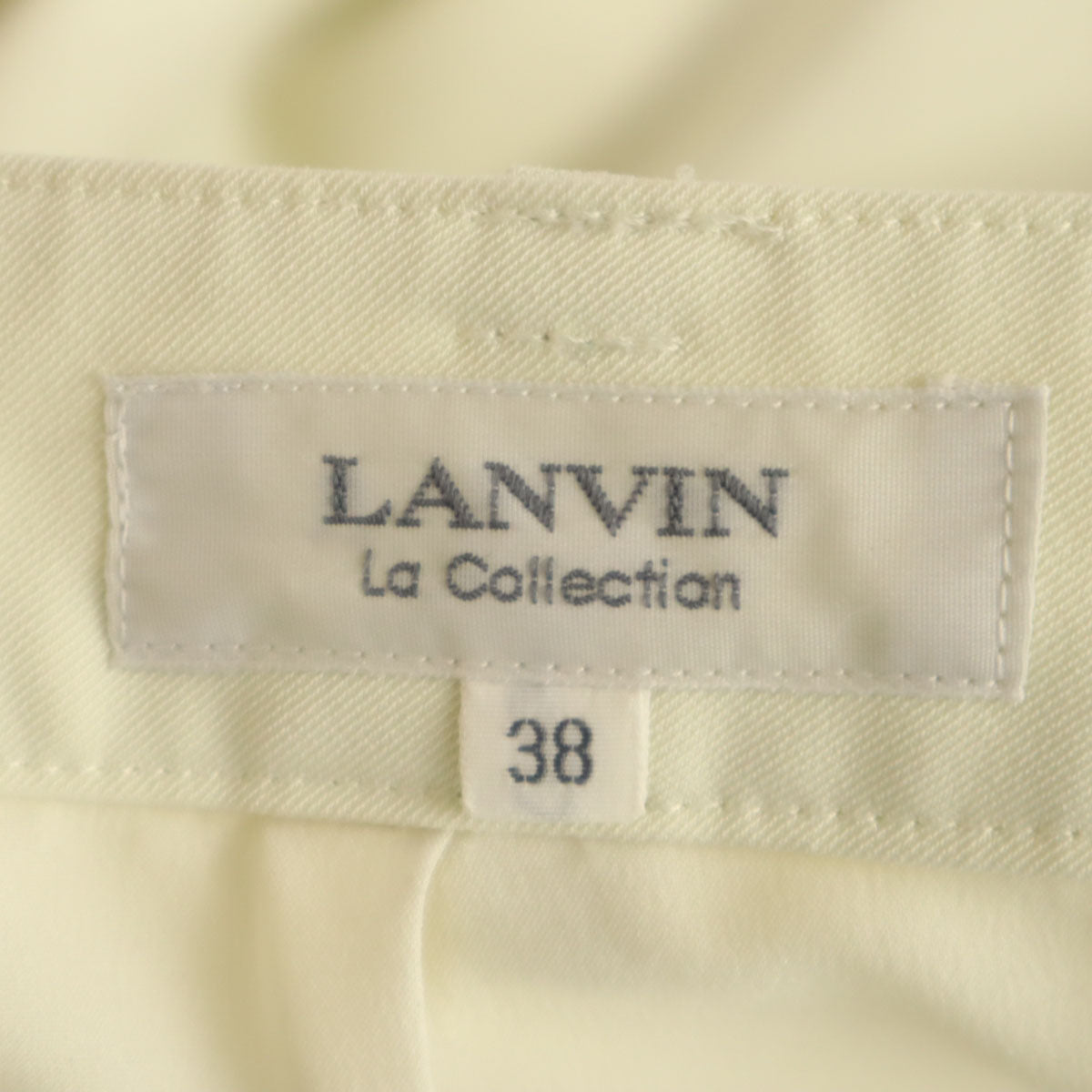 LANVIN LA COLLECTION ランバンコレクション 日本製 ロングパンツ 38 アイボリー レディース