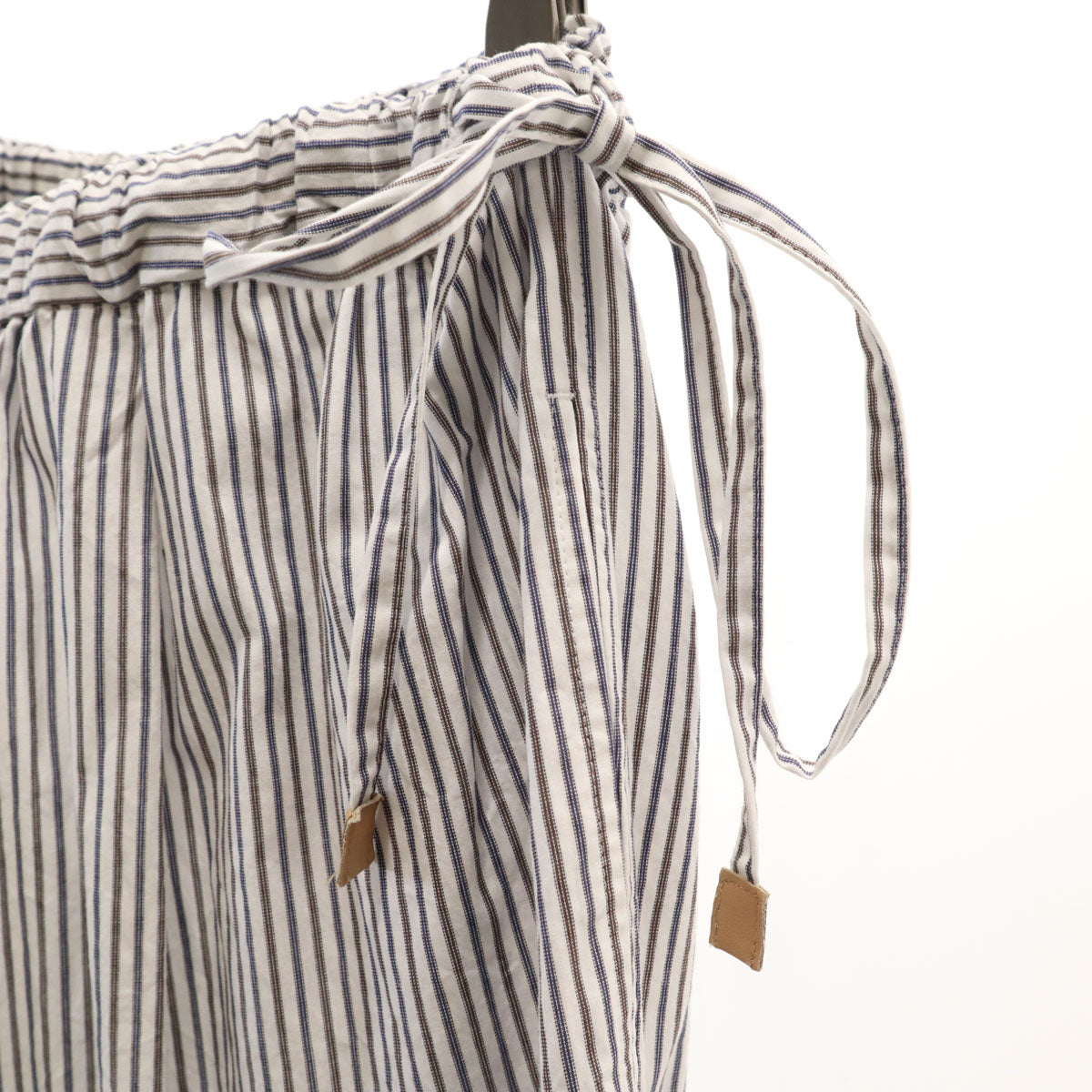 6 ロク 日本製 ストライプ柄 パンツ 34 オフホワイト ユナイテッドアローズ レディース