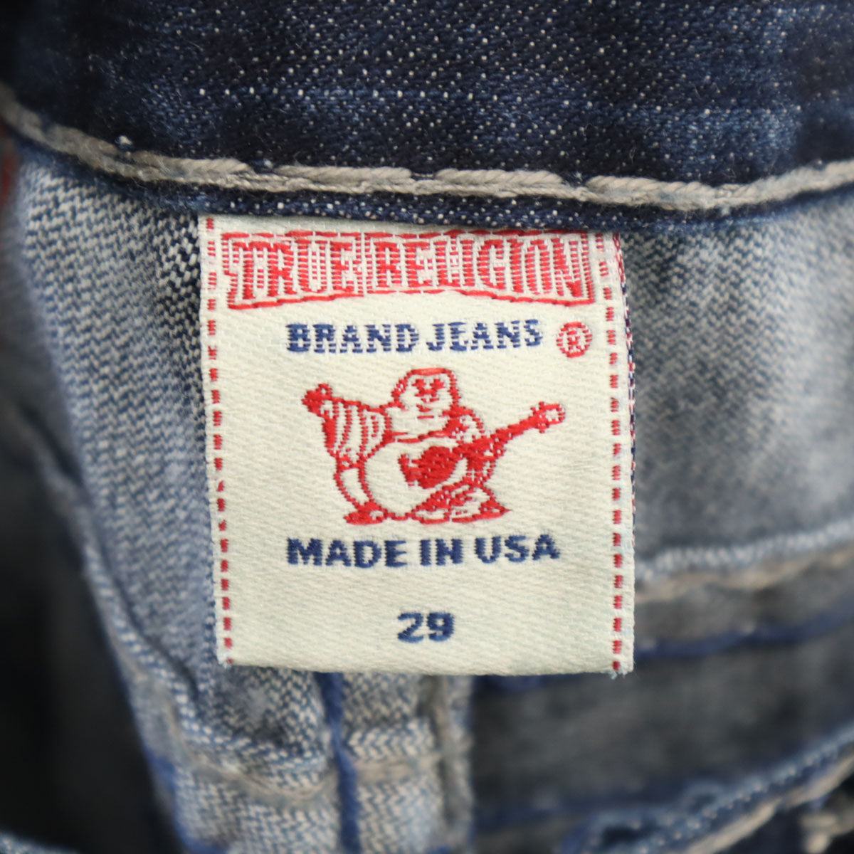 TRUE RELIGION トゥルーレリジョン USA製 ステッチ デニムパンツ w29 インディゴブルー ジーンズ メンズ