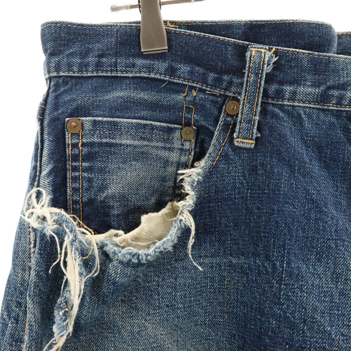 Denime ドゥニーム 裏リベット 赤耳 デニムパンツ W36 ブルー系 ボタンフライ メンズ