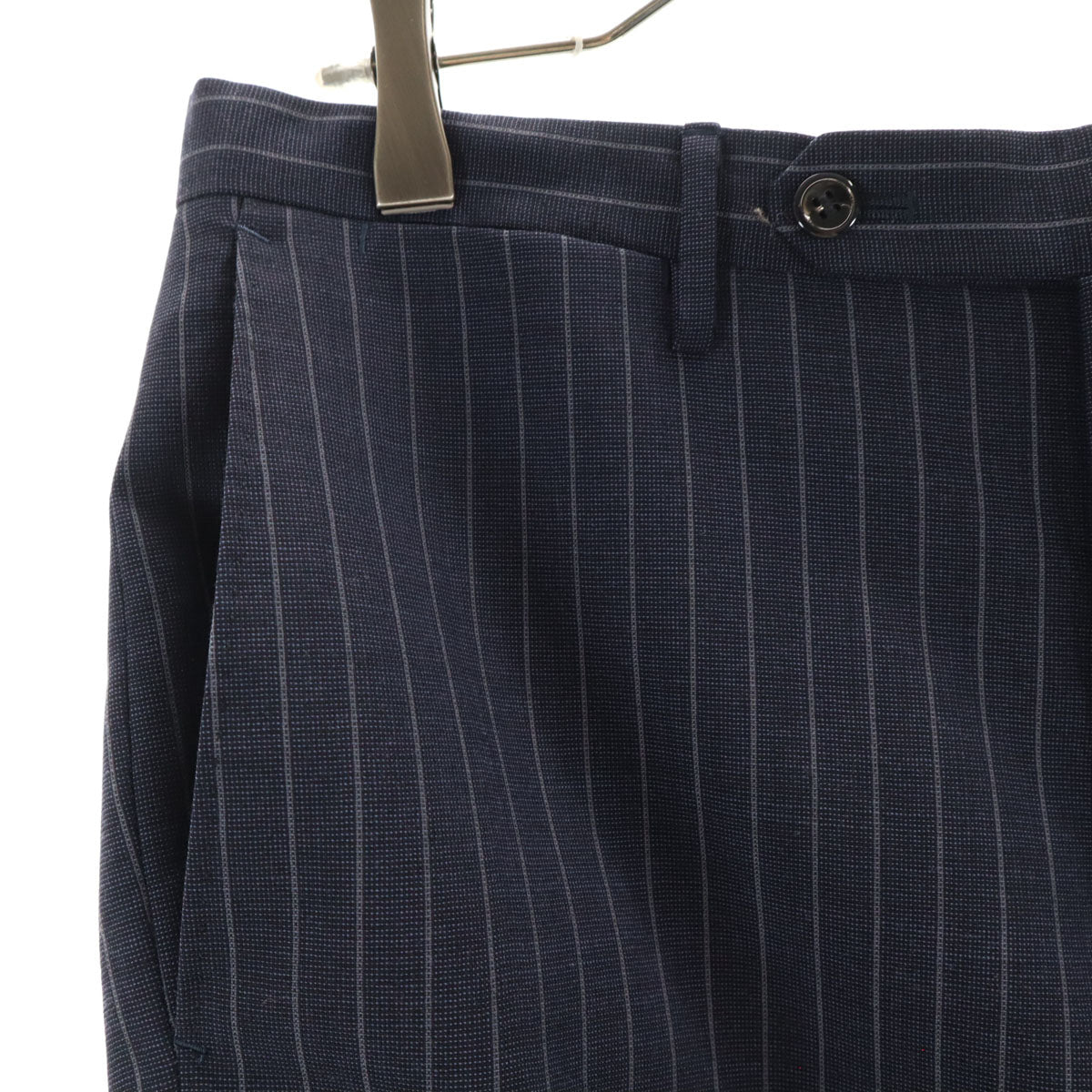 RING JACKET リングジャケット 日本製 ウールブレンド ストライプ スラックスパンツ 46 ブルー系 メンズ