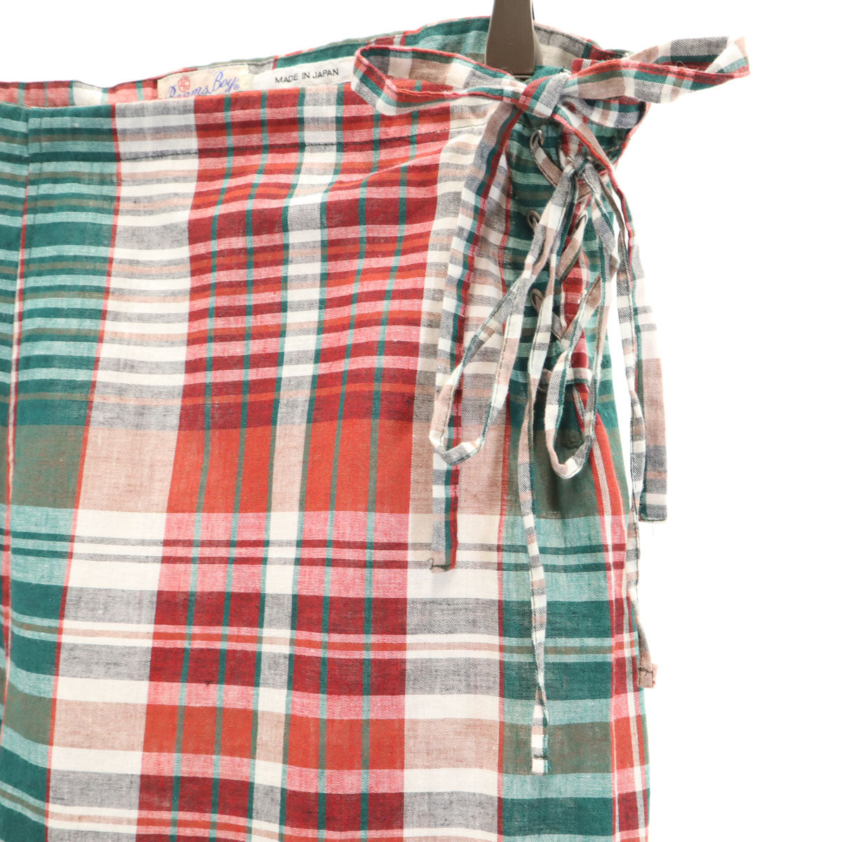 BEAMS BOY ビームスボーイ 日本製 リネンブレンド チェック柄 イージーパンツ マルチ レディース