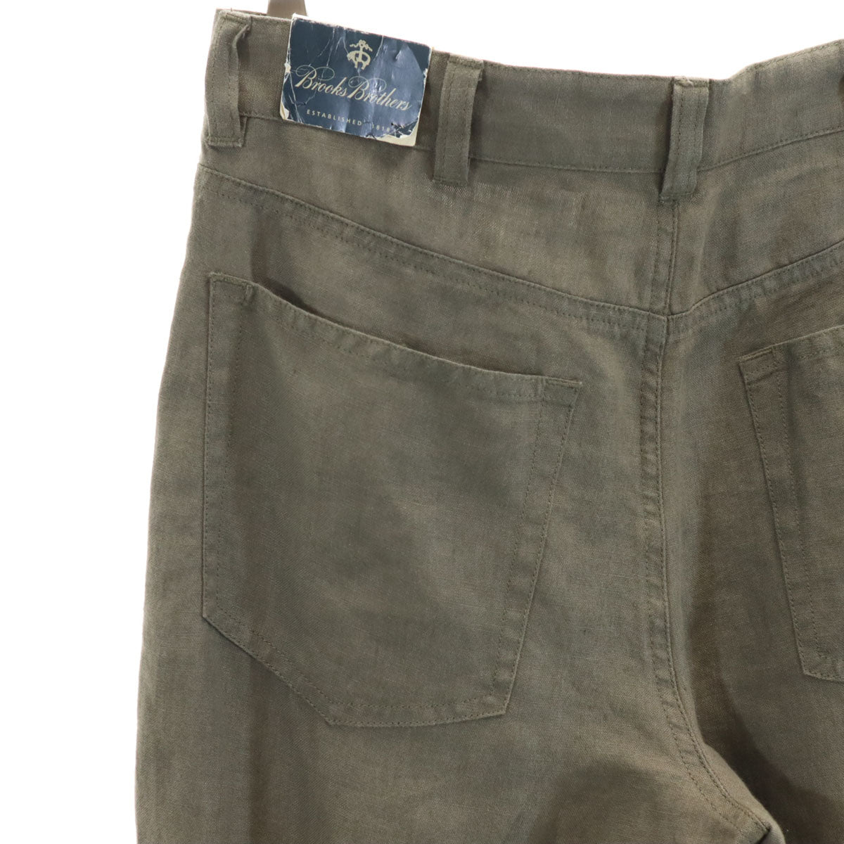 Brooks Brothers ブルックスブラザーズ 未使用 リネン ロングパンツ W29 グレーブラウン系 メンズ