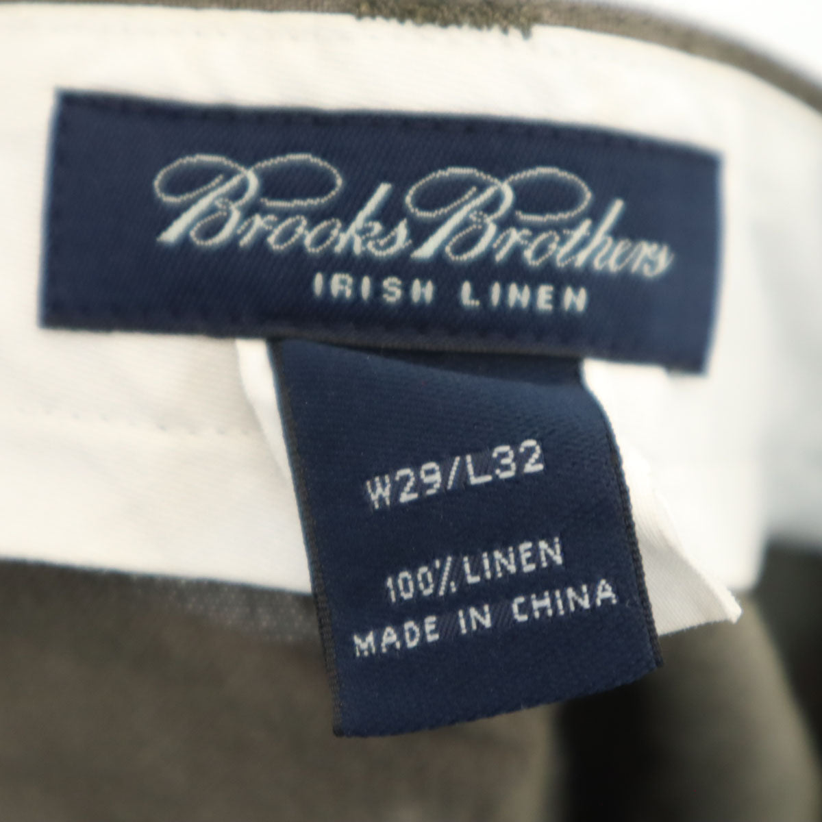 Brooks Brothers ブルックスブラザーズ 未使用 リネン ロングパンツ W29 グレーブラウン系 メンズ