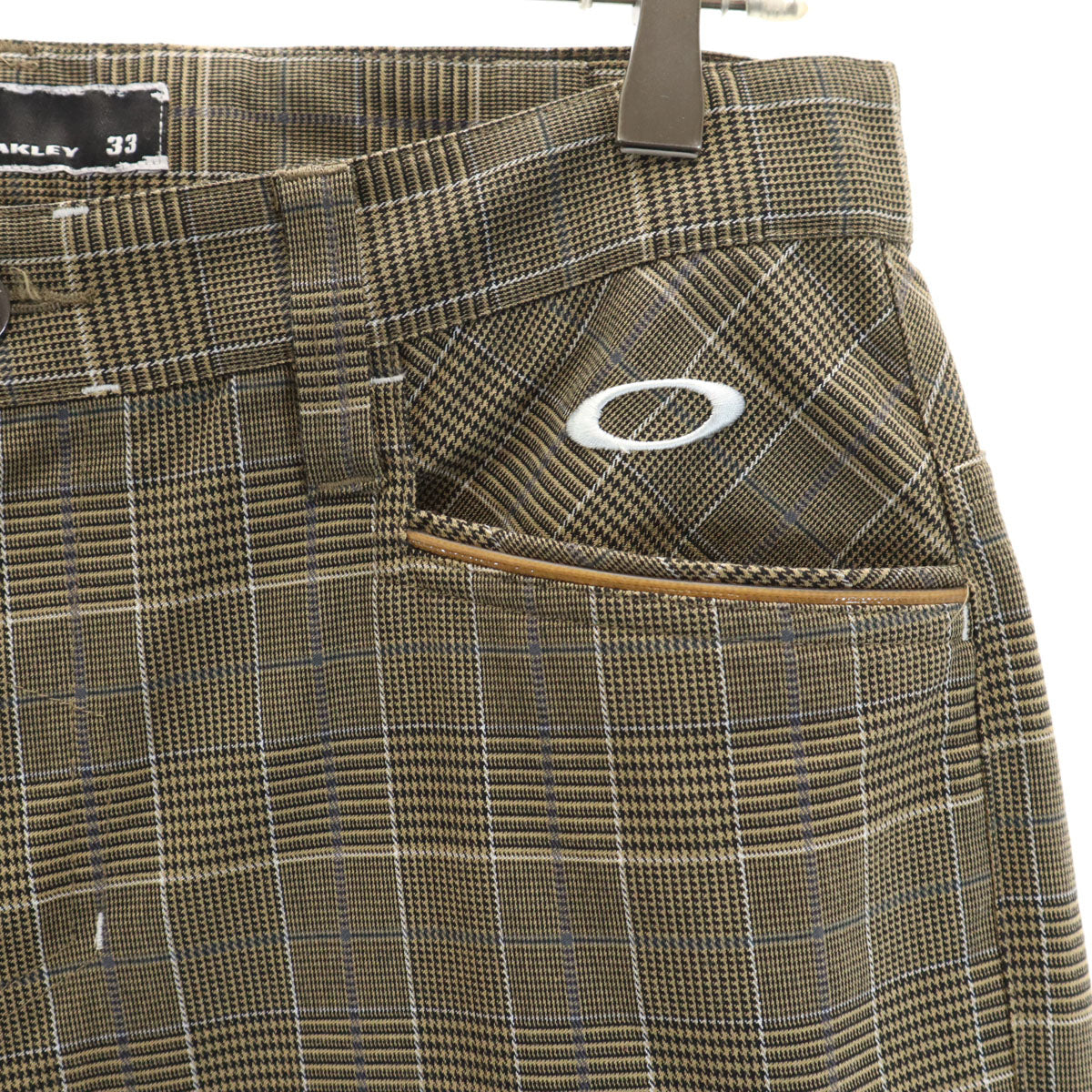 OAKLEY オークリー チェック柄 ロングパンツ W33 ブラウン メンズ