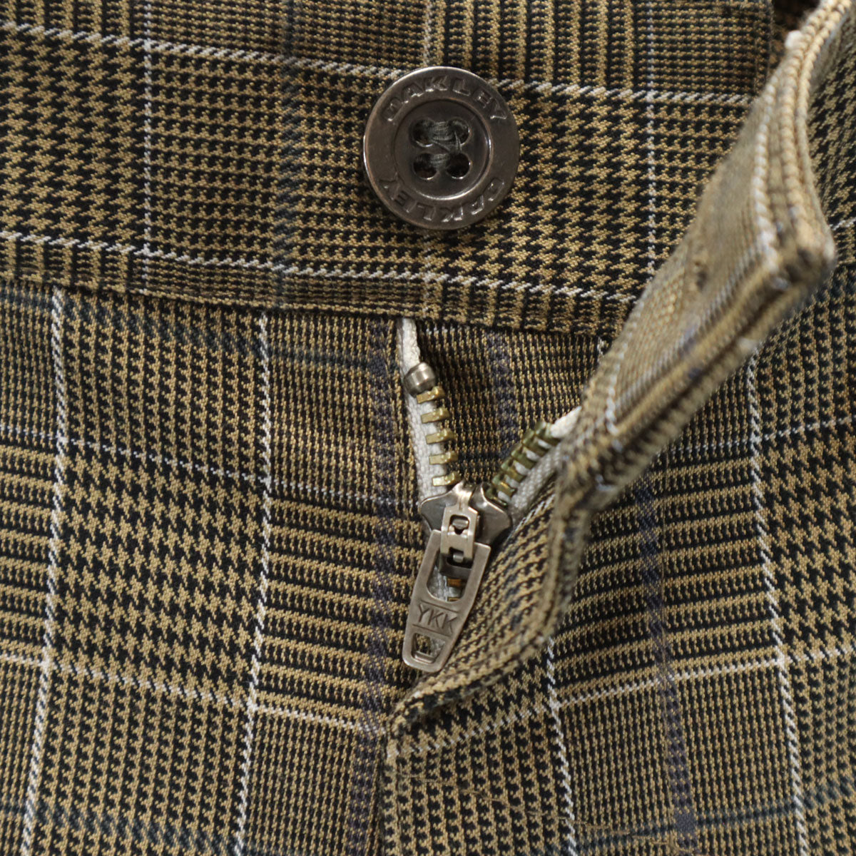 OAKLEY オークリー チェック柄 ロングパンツ W33 ブラウン メンズ