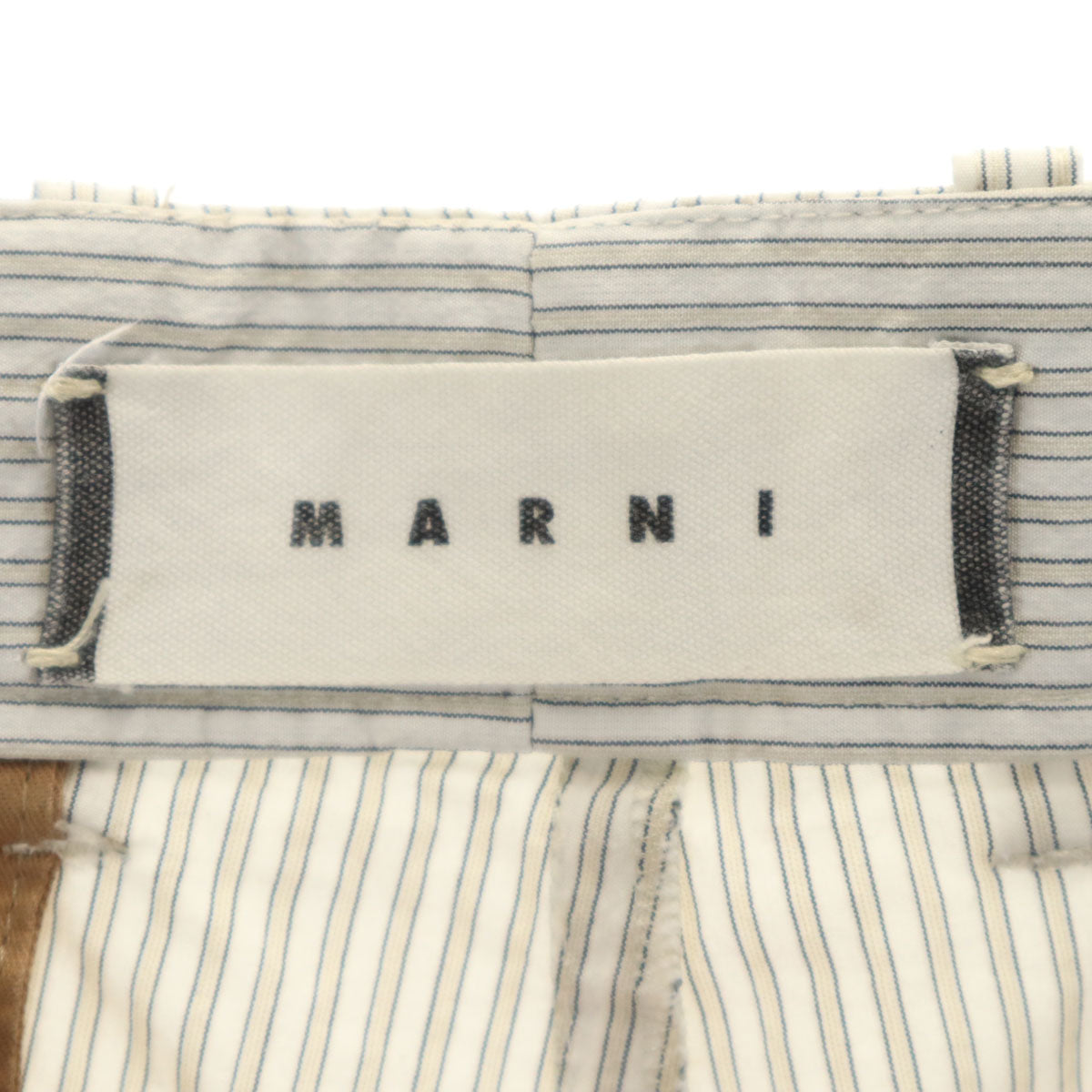 MARNI マルニ イタリア製 ストライプ柄 アンクルパンツ 44 アイボリー メンズ