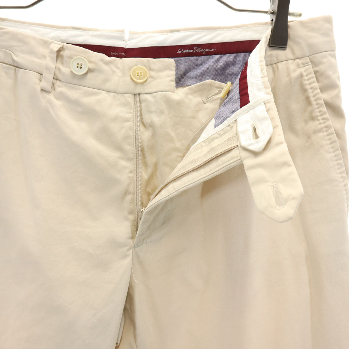 Salvatore Ferragamo サルヴァトーレフェラガモ イタリア製 テーパードパンツ 48 ベージュ メンズ