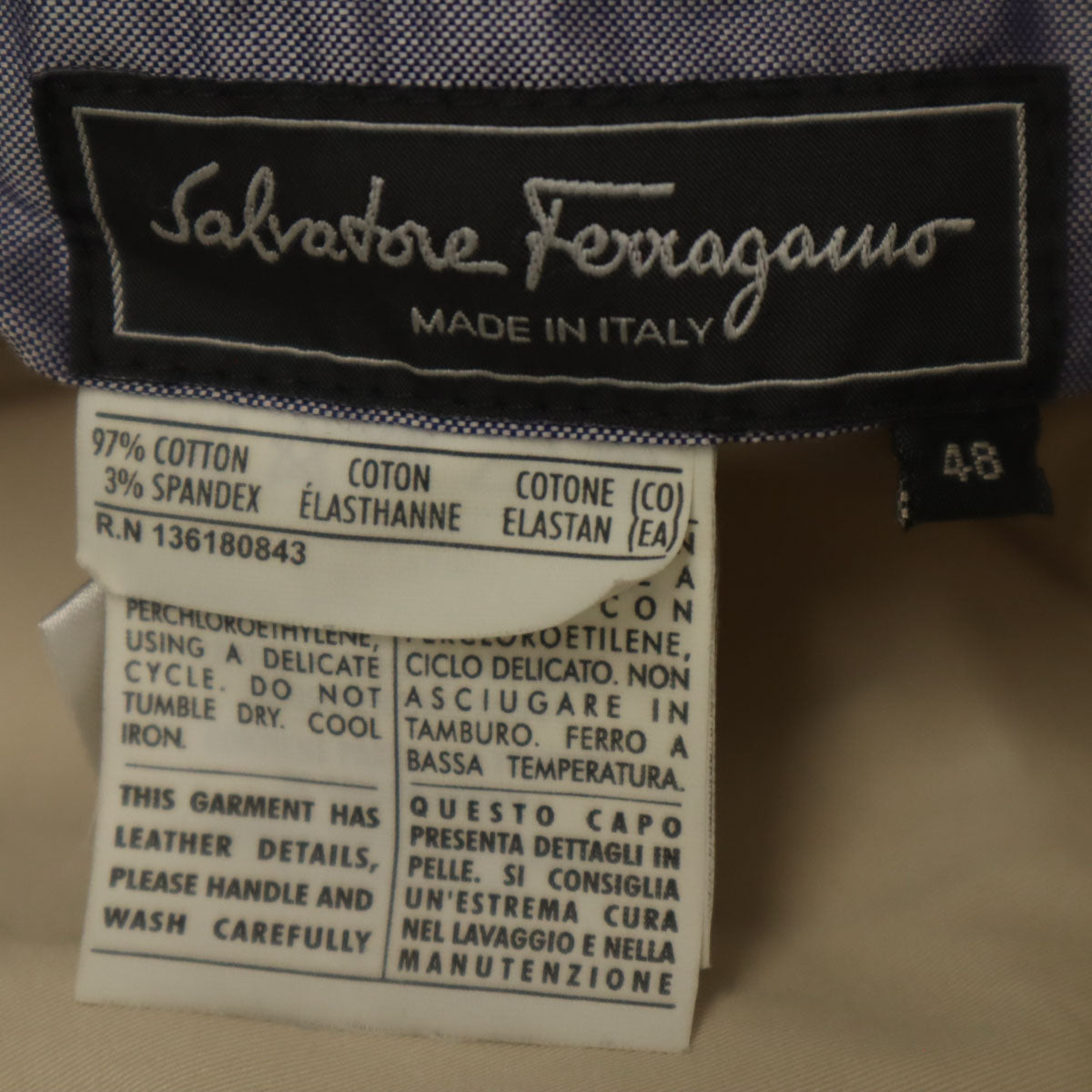 Salvatore Ferragamo サルヴァトーレフェラガモ イタリア製 テーパードパンツ 48 ベージュ メンズ