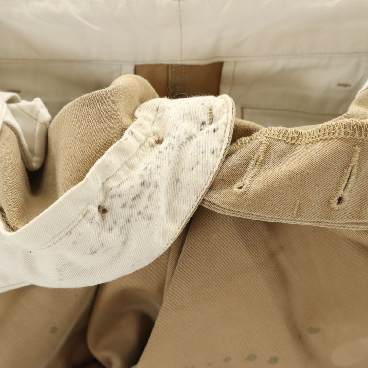 BURGUS PLUS バーガスプラス 日本製 チノパンツ W34 べージュ ボタンフライ メンズ