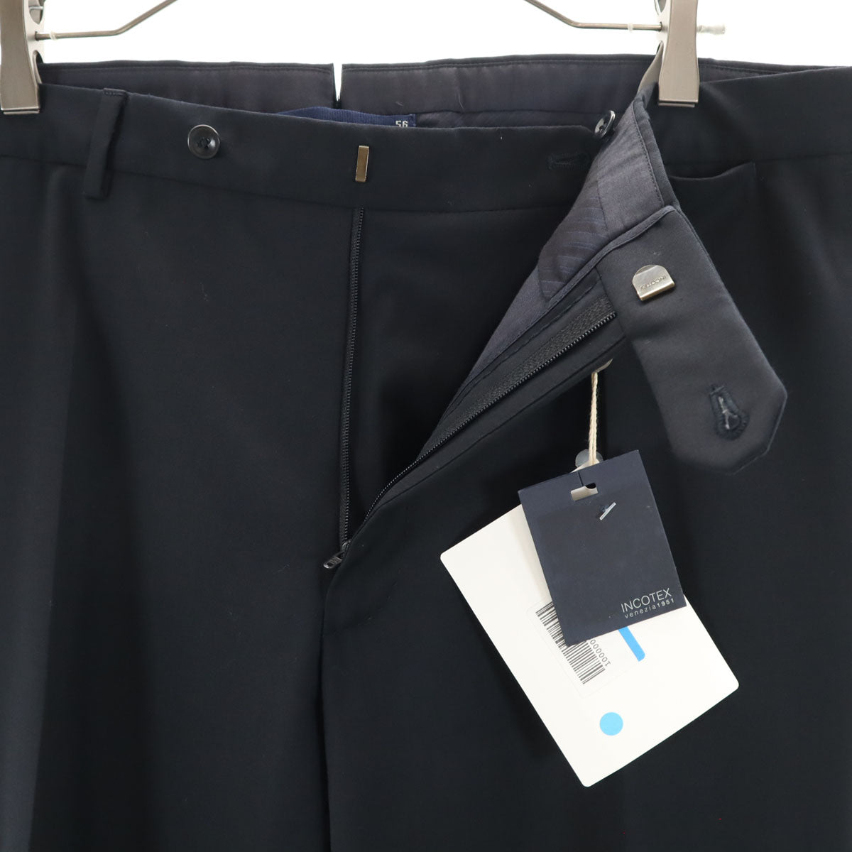 INCOTEX インコテックス 未使用 ウール スラックスパンツ 56 ネイビー タグ付き ビックサイズ メンズ