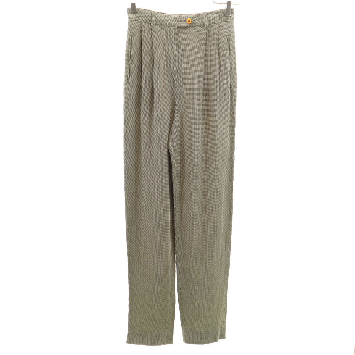 Emporio Armani エンポリオアルマーニ 90s イタリア製 オールド 格子柄 スラックスパンツ 38 ブラック タック レディース