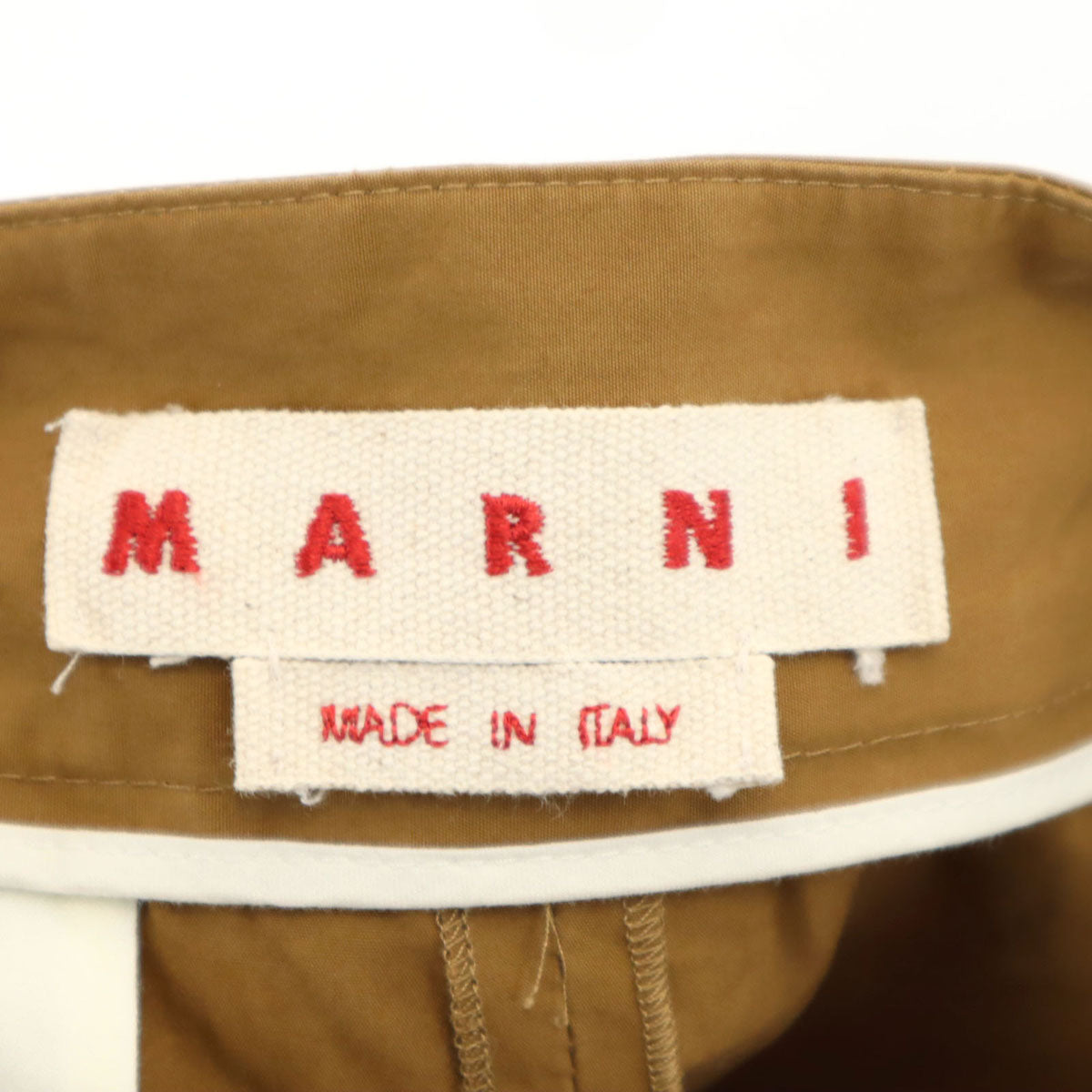 MARNI マルニ イタリア製 ハイウエスト ワイドパンツ 40 ブラウン クロップド丈 レディース