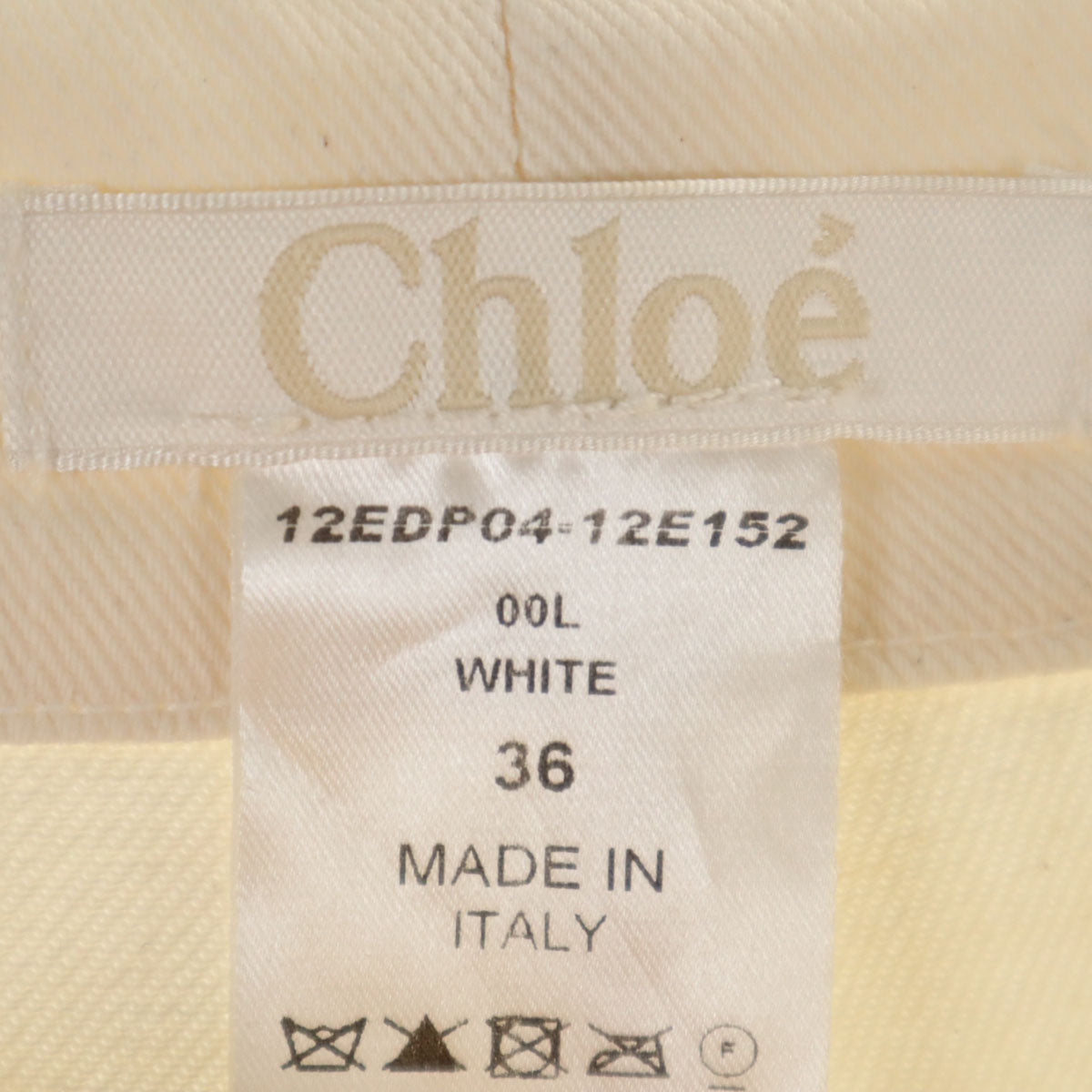 Chloe クロエ イタリア製 ハイウエスト テーパードパンツ 36 アイボリー レディース