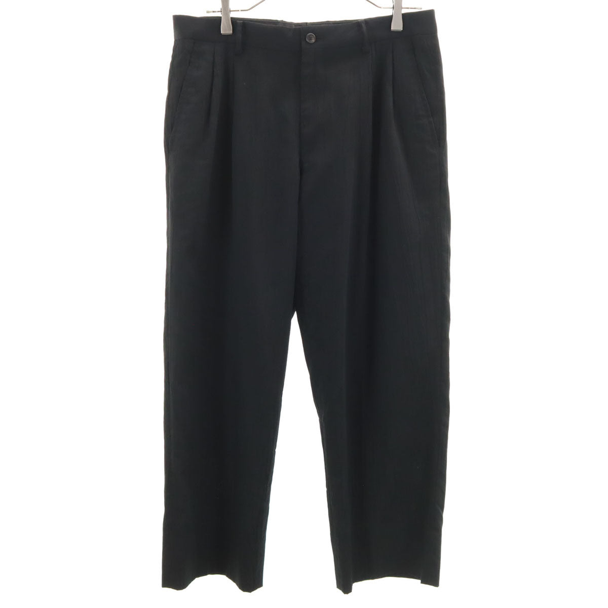 ISSEY MIYAKE WHITE LABEL イッセイミヤケホワイトレーベル 日本製 ワッシャー加工 スラックスパンツ 3 ブラック メンズ