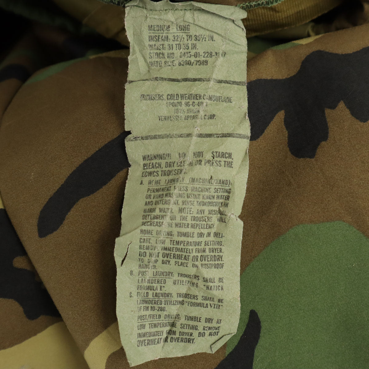 US ARMY アメリカ軍 90s ECWCS オールド DLA ゴアテックス ウッドランドカモ オーバー パンツ M カーキ 迷彩 ミリタリー メンズ