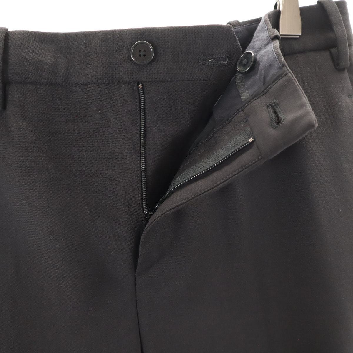 NEIL BARRETT ニールバレット イタリア製 スリムフィット イージー スラックスパンツ 48 ブラック ローライズ メンズ