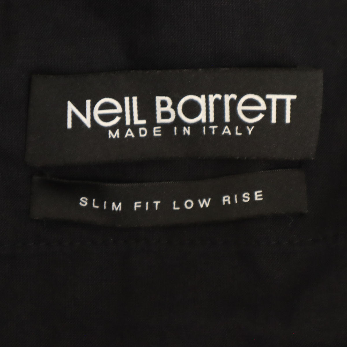 NEIL BARRETT ニールバレット イタリア製 スリムフィット イージー スラックスパンツ 48 ブラック ローライズ メンズ
