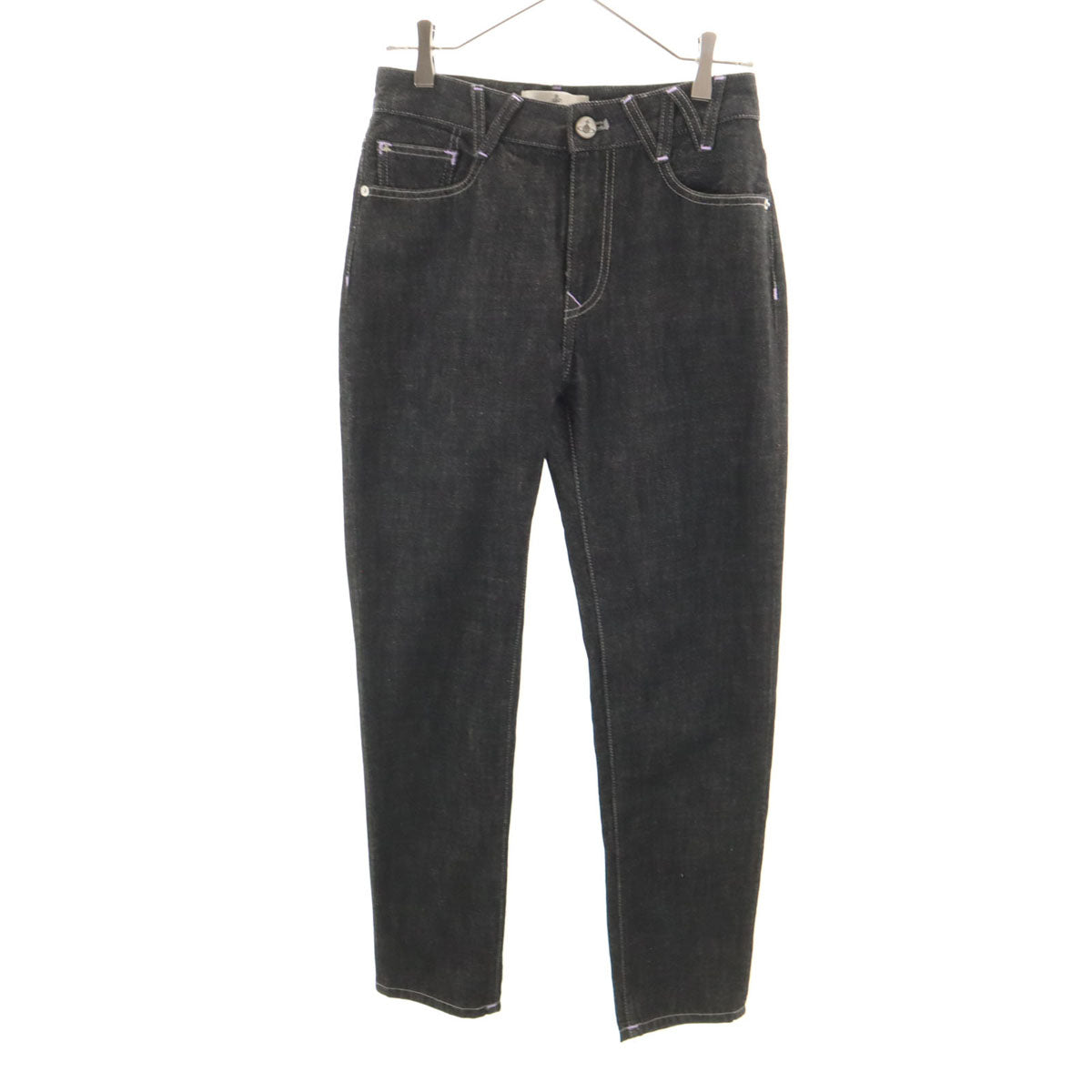 Vivienne Westwood ヴィヴィアンウエストウッド テーパードデニムパンツ W27 ブラック ジーンズ レディース