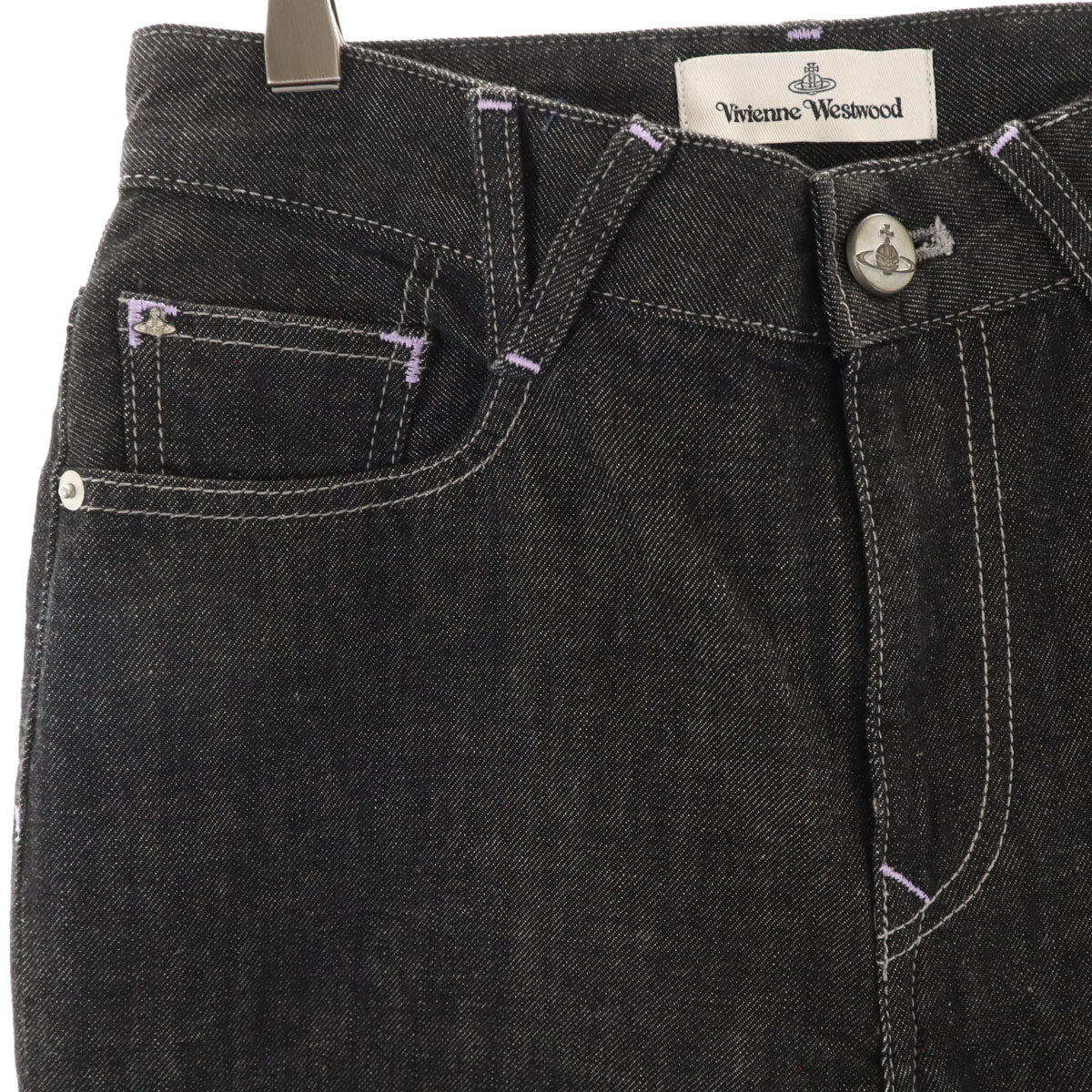 Vivienne Westwood ヴィヴィアンウエストウッド テーパードデニムパンツ W27 ブラック ジーンズ レディース