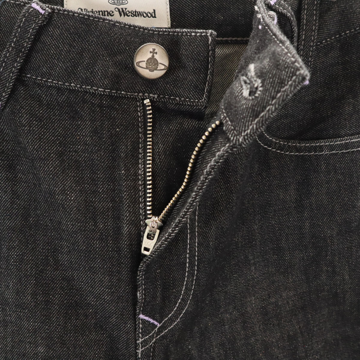 Vivienne Westwood ヴィヴィアンウエストウッド テーパードデニムパンツ W27 ブラック ジーンズ レディース