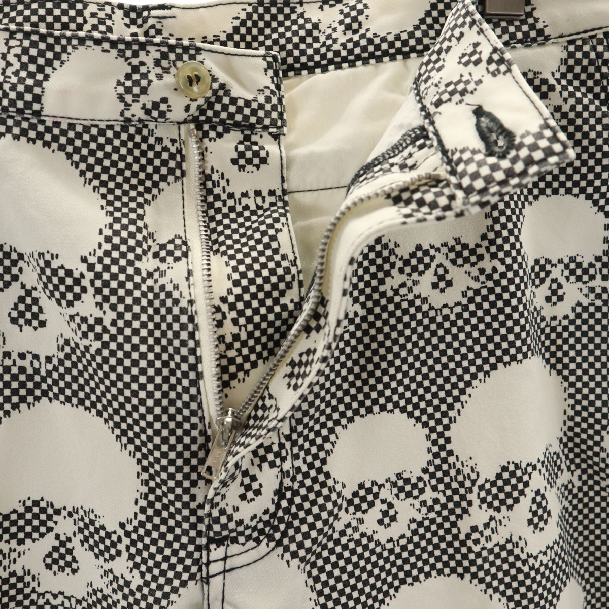 COMME des GARCONS HOMME PLUS コムデギャルソンオムプリュス 2010年 日本製 スカル柄 ロングパンツ L アイボリー メンズ