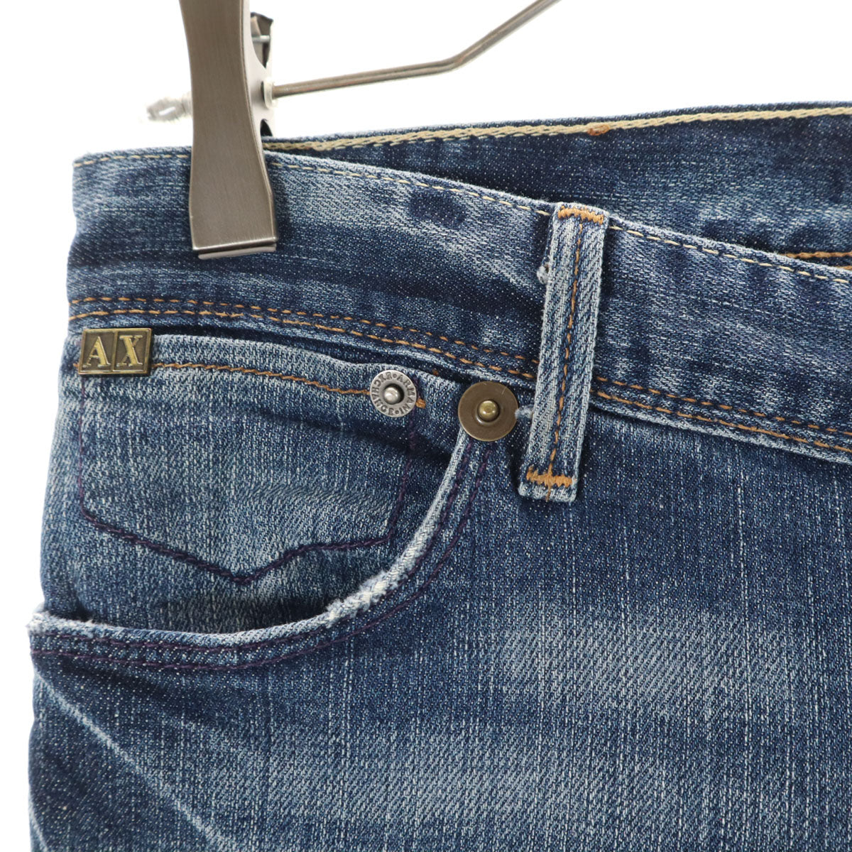 ARMANI EXCHANGE アルマーニエクスチェンジ クラッシュ加工 ストレッチ スリムデニムパンツ PO ジーンズ メンズ