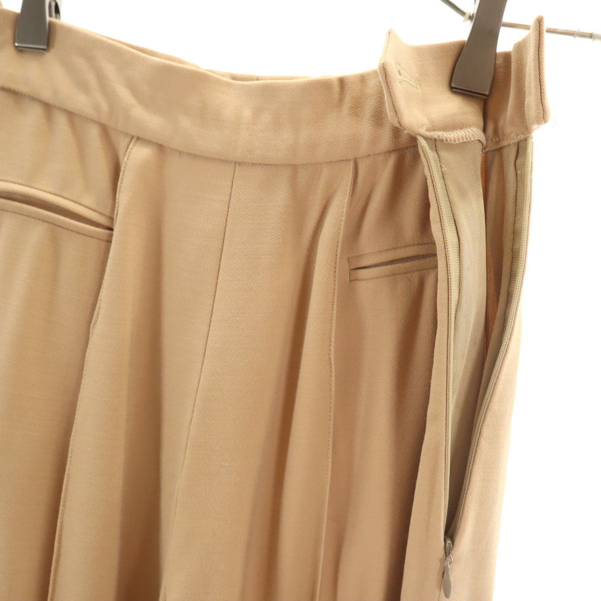 Christian Dior クリスチャンディオール フランス製 ウールブレンド テーパードパンツ USA8 ベージュ レディース