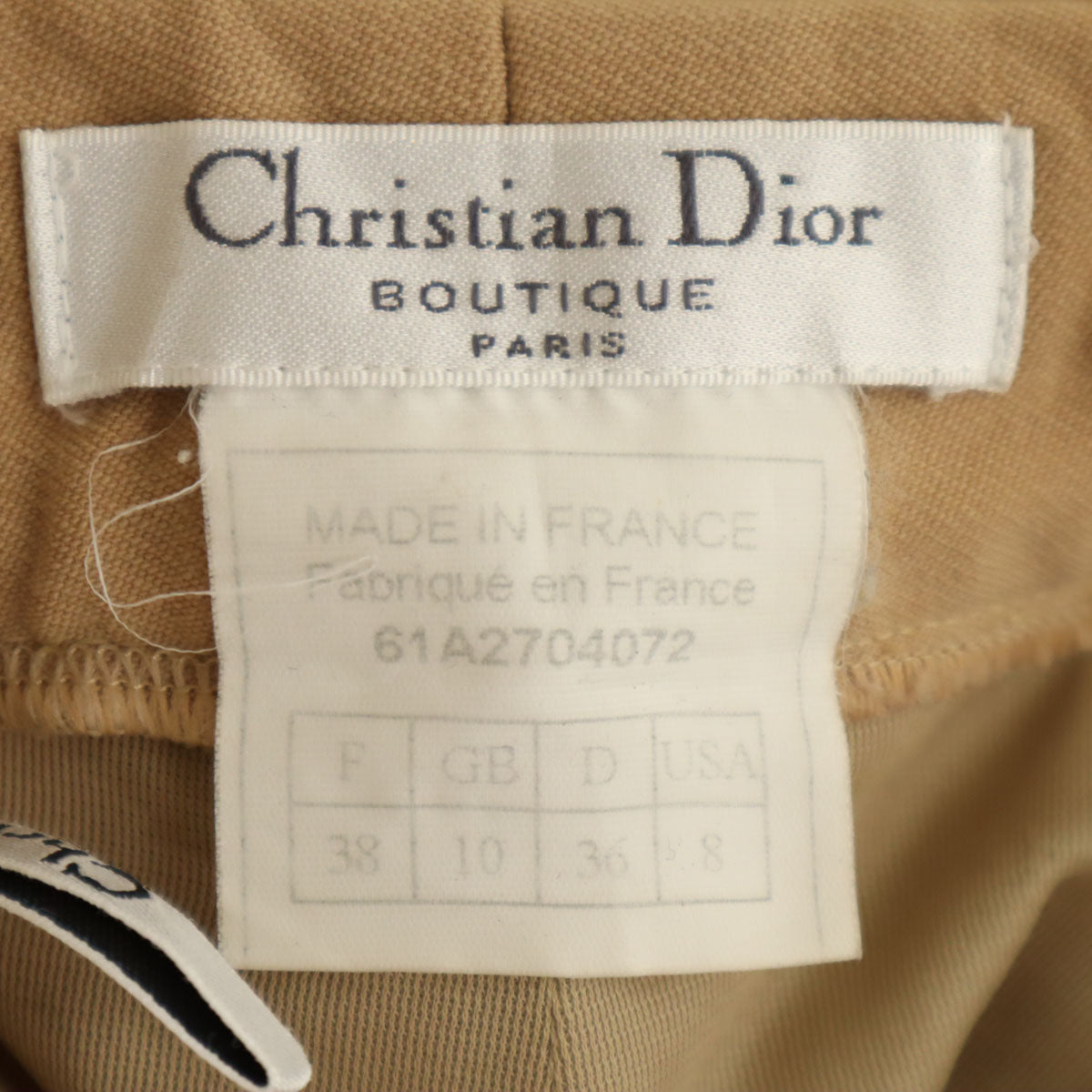 Christian Dior クリスチャンディオール フランス製 ウールブレンド テーパードパンツ USA8 ベージュ レディース