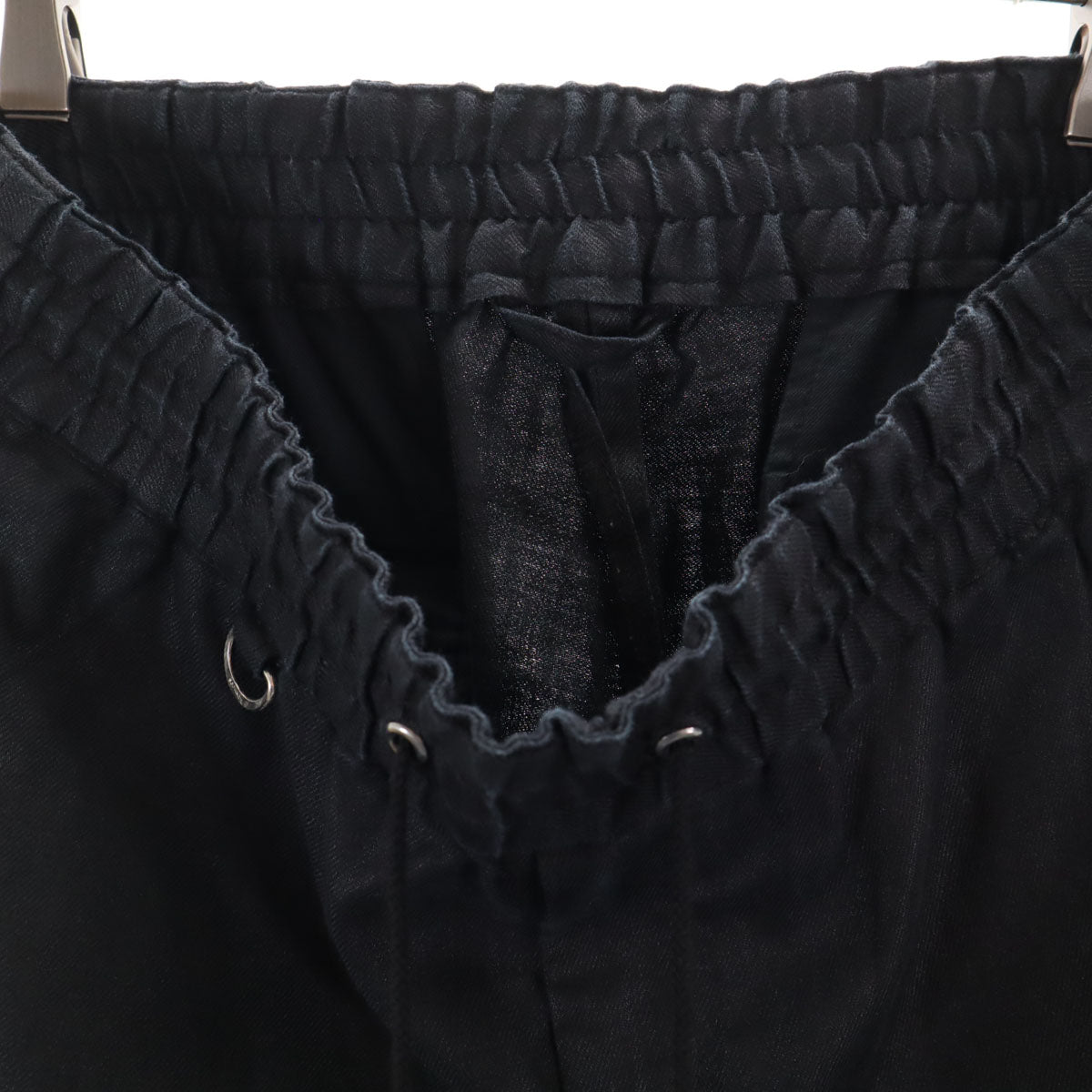 SOPHNET. ソフネット リネンブレンド ワイド クロップドパンツ M ブラック RIRIジップ メンズ