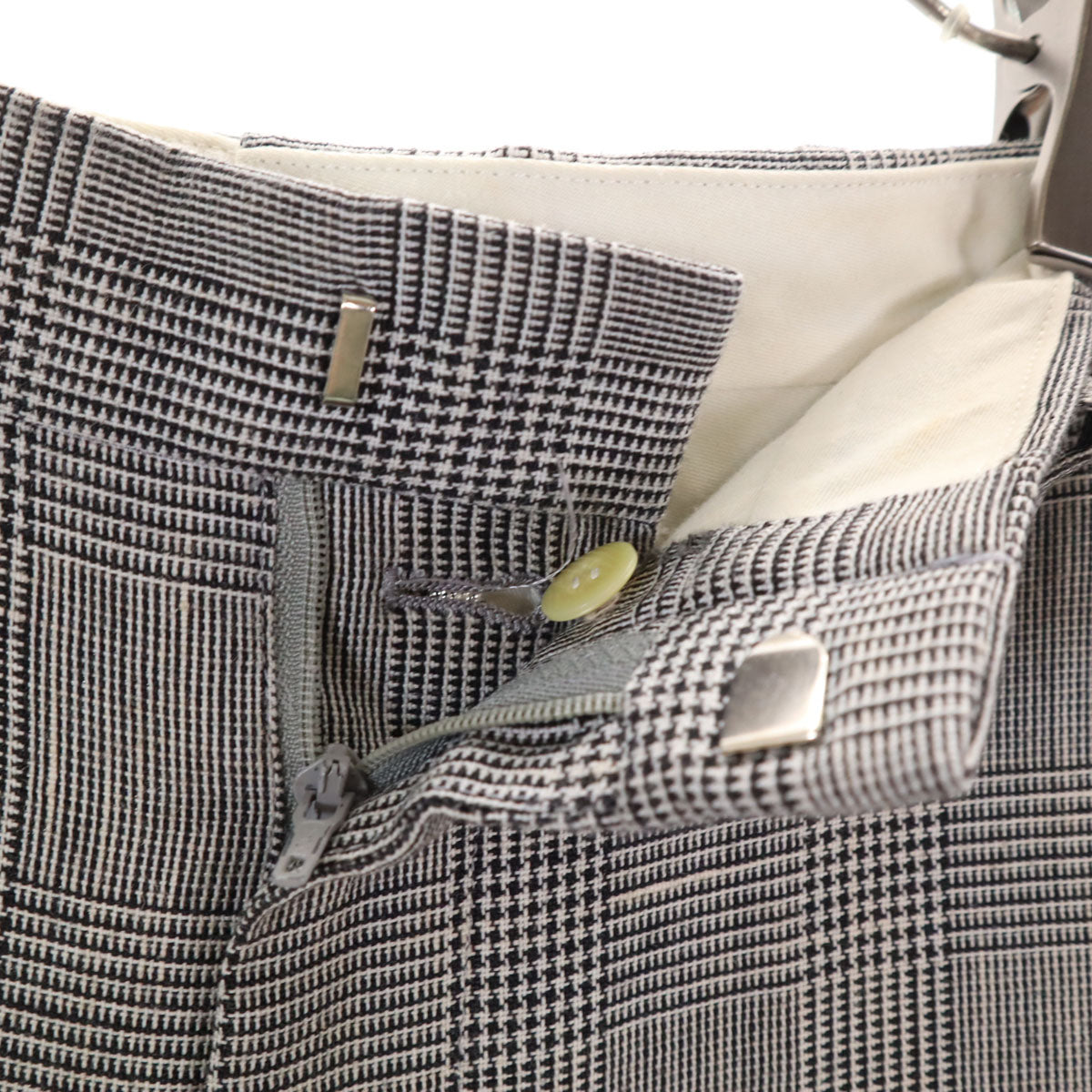 Brooks Brothers ブルックスブラザーズ 346 リネンブレンド 日本製 チェック柄 ロングパンツ 74 グレー メンズ