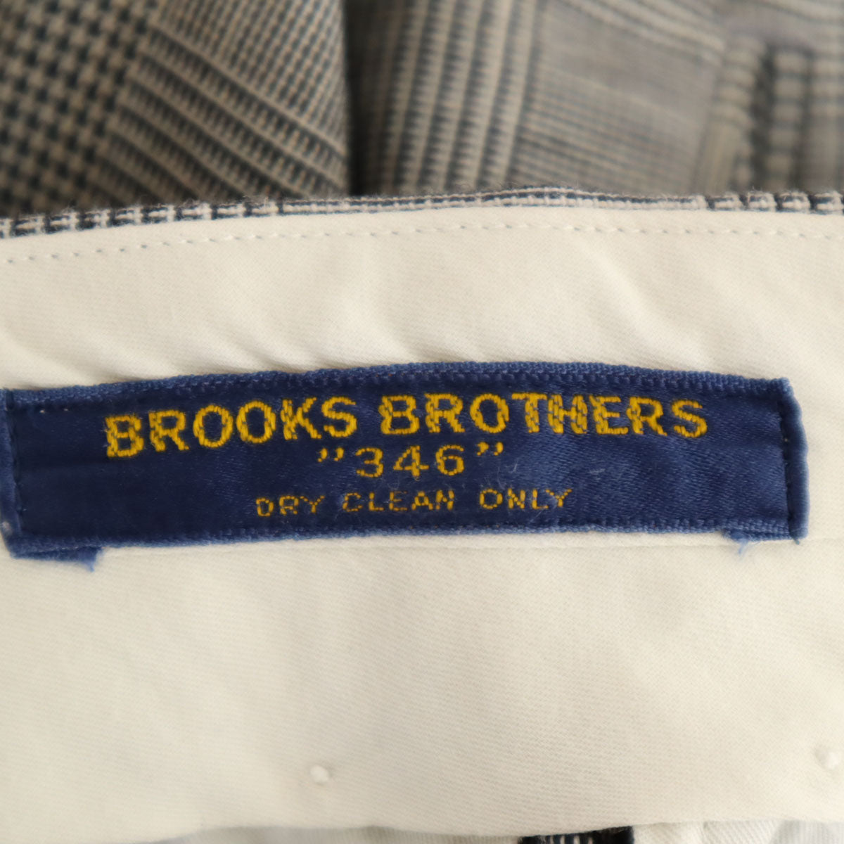 Brooks Brothers ブルックスブラザーズ 346 リネンブレンド 日本製 チェック柄 ロングパンツ 74 グレー メンズ