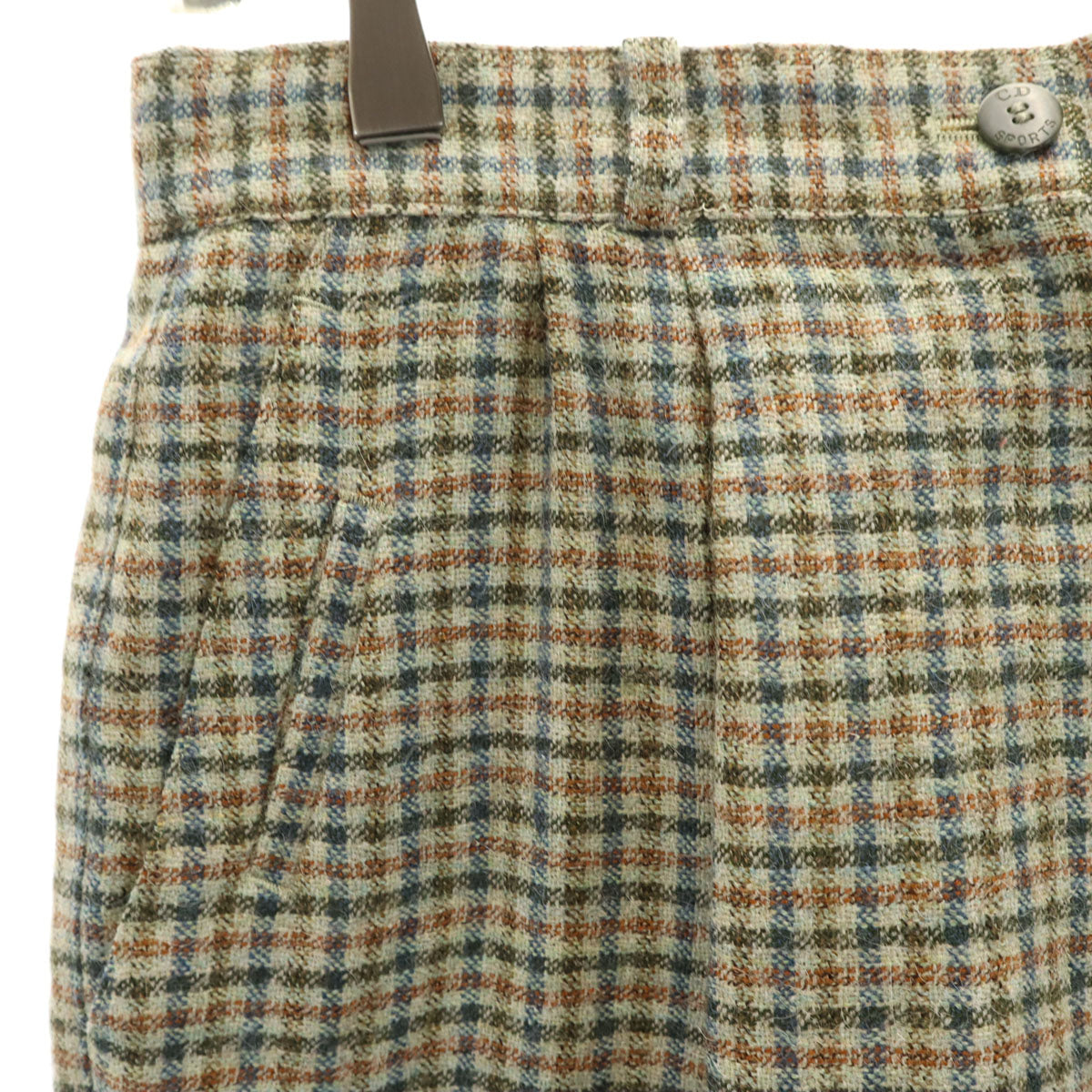 Christian Dior SPORTS クリスチャンディオールスポーツ 90s オールド チェック柄 ライトツイード スラックスパンツ M グレージュ レディース