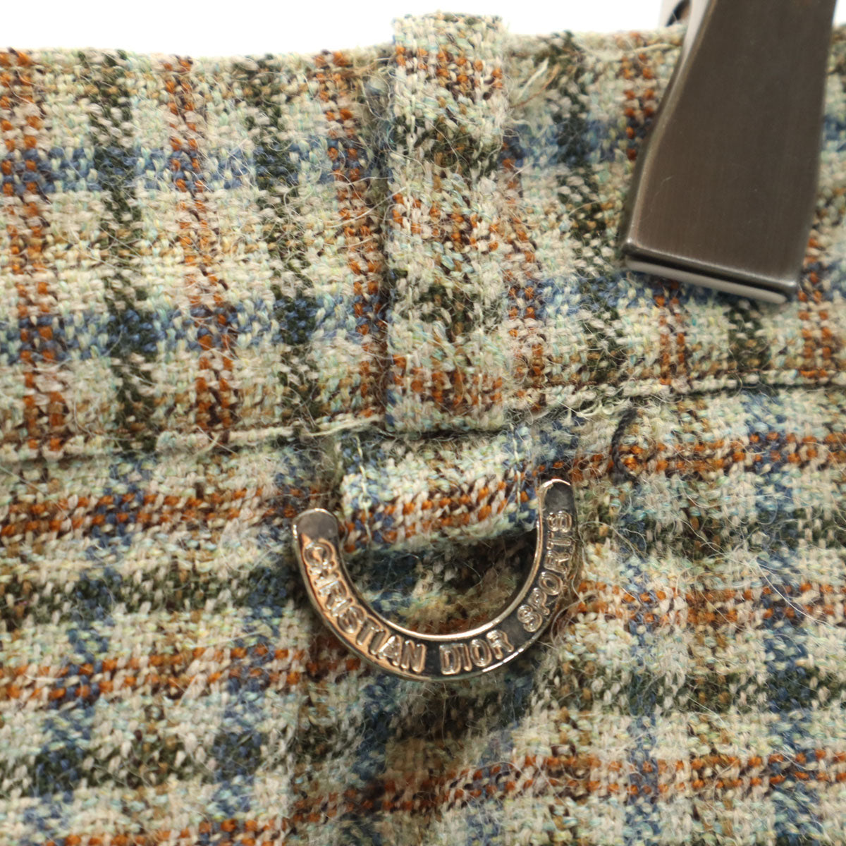 Christian Dior SPORTS クリスチャンディオールスポーツ 90s オールド チェック柄 ライトツイード スラックスパンツ M グレージュ レディース