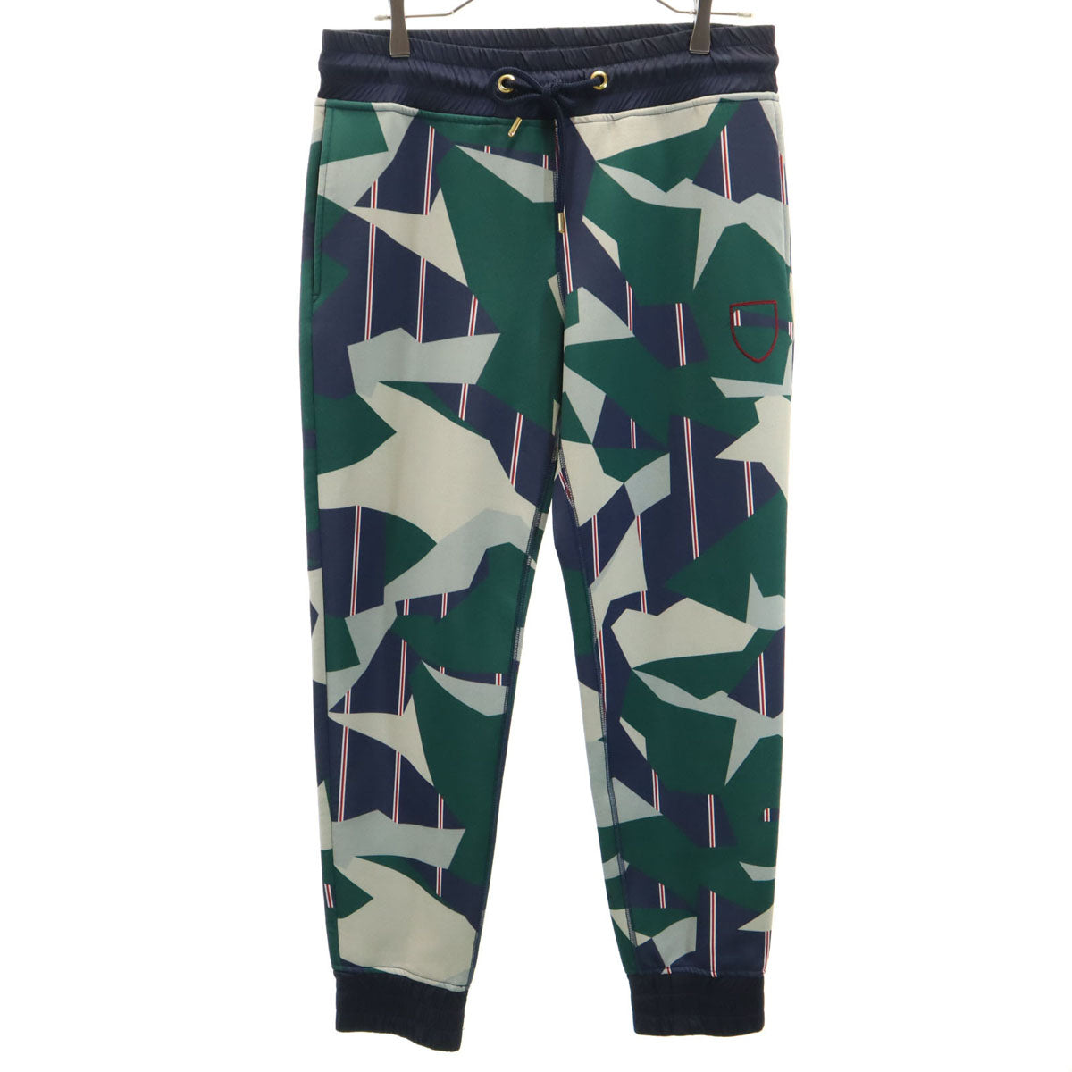 BLACK LABEL CRESTBRIDGE ブラックレーベルクレストブリッジ 日本製 幾何学柄 ジョガーパンツ M グレー メンズ