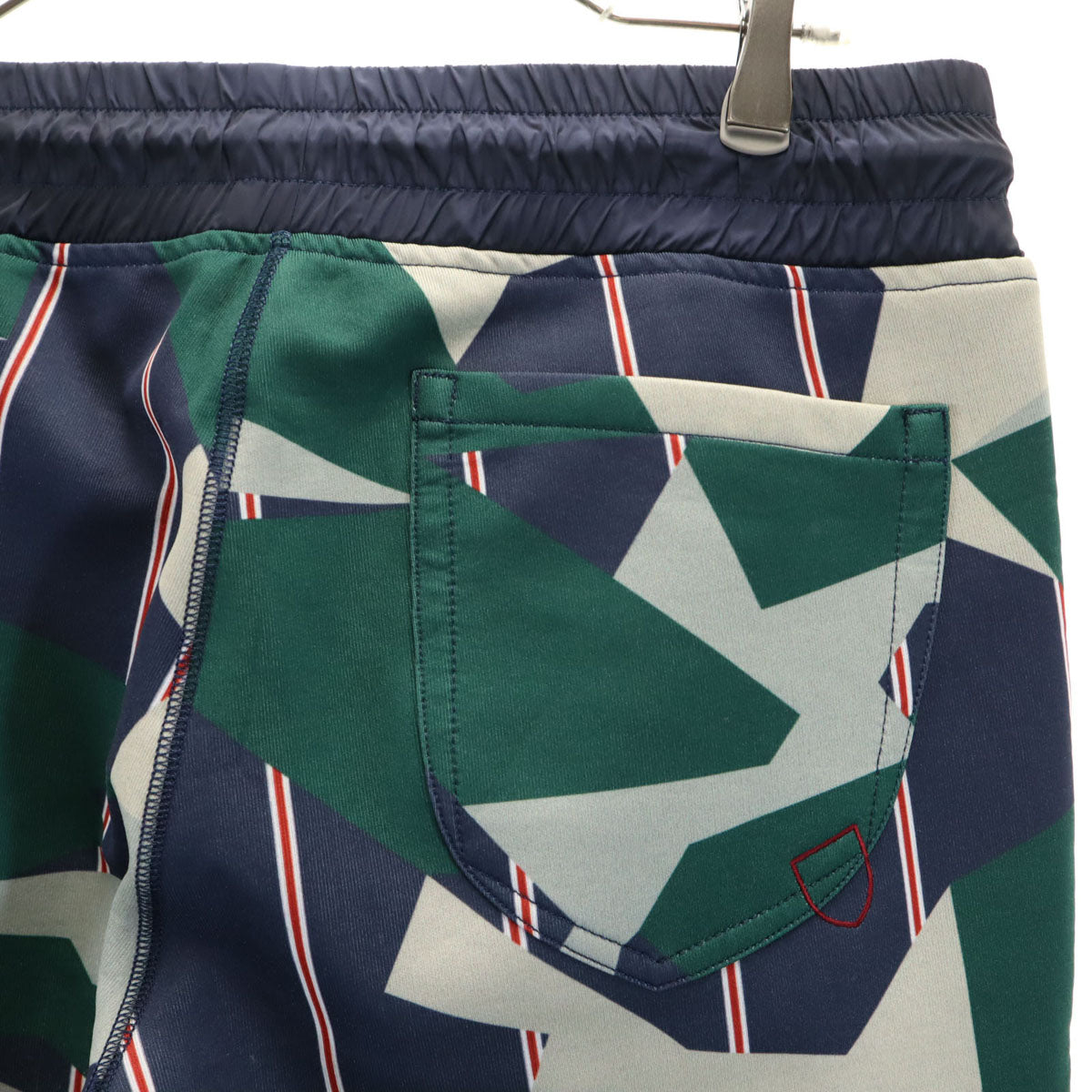 BLACK LABEL CRESTBRIDGE ブラックレーベルクレストブリッジ 日本製 幾何学柄 ジョガーパンツ M グレー メンズ