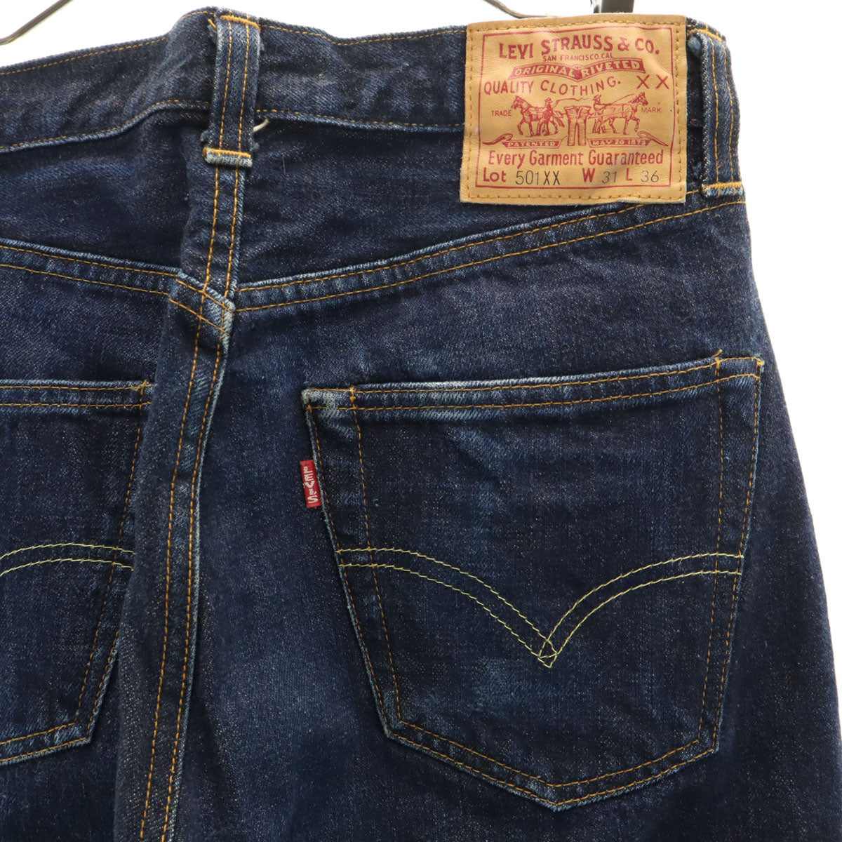 Levi's リーバイス 00s 501XX USA製 555 バレンシア工場 ビッグE 赤耳 ストレートデニムパンツ W31 インディゴ ジーンズ Vステッチ 隠しリベット メンズ