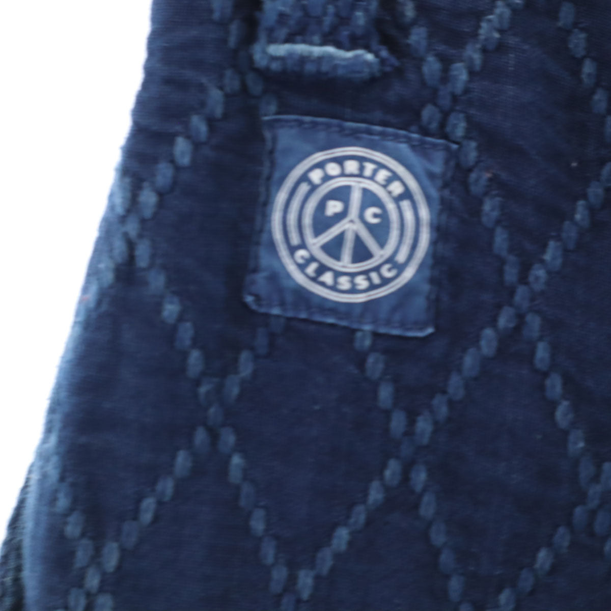 PORTER CLASSIC ポータークラシック 日本製 刺し子 クロップドパンツ S インディゴ メンズ