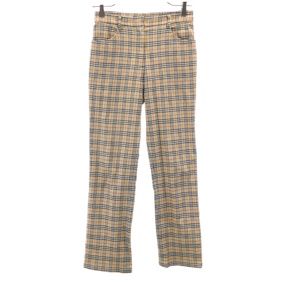 Burberrys Blue label バーバリーズブルーレーベル 90s オールド ノバチェック柄 ロングパンツ 36 ベージュ 三陽商会 レディース