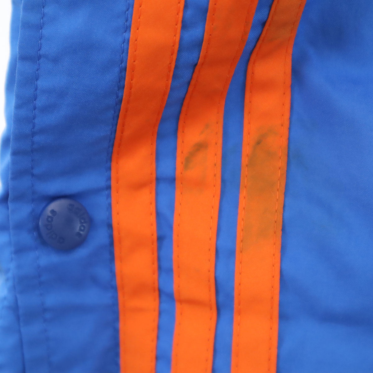 adidas アディダス 日本製 サイドスナップボタン トラックパンツ L ブルー デサント レディース