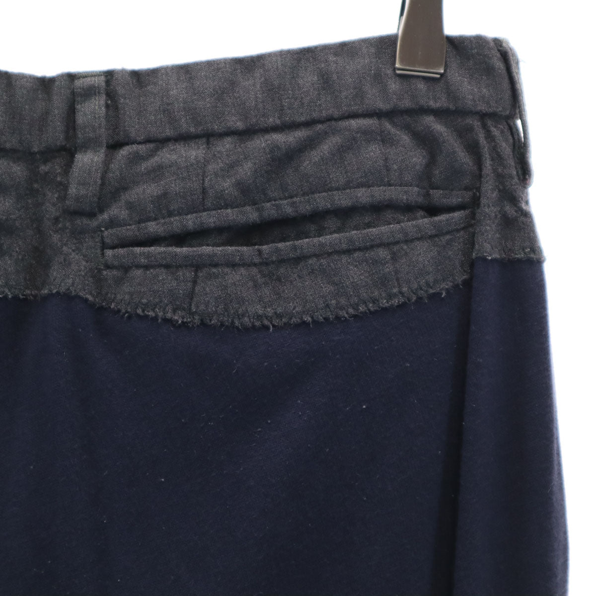 kolor カラー 日本製 切替リブ ロングパンツ 3 ネイビー メンズ